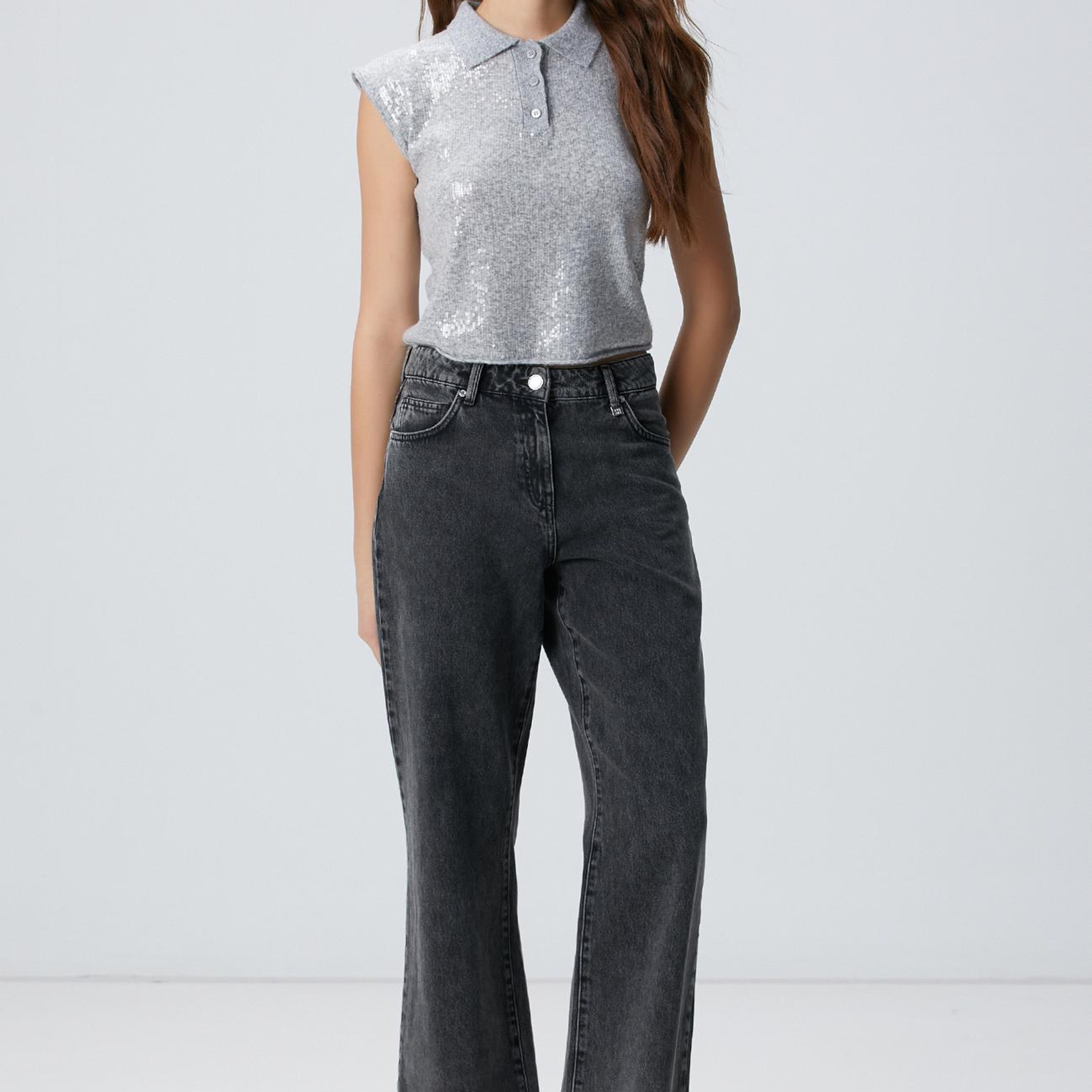 Network Kadın Antrasit Denim Pantolon