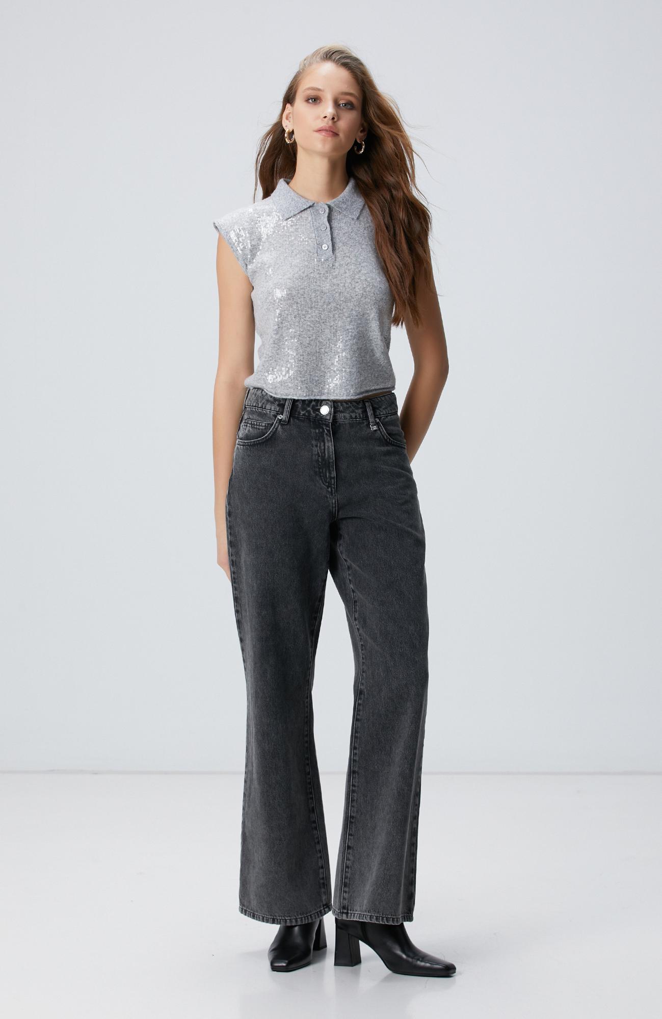 Network Kadın Antrasit Denim Pantolon