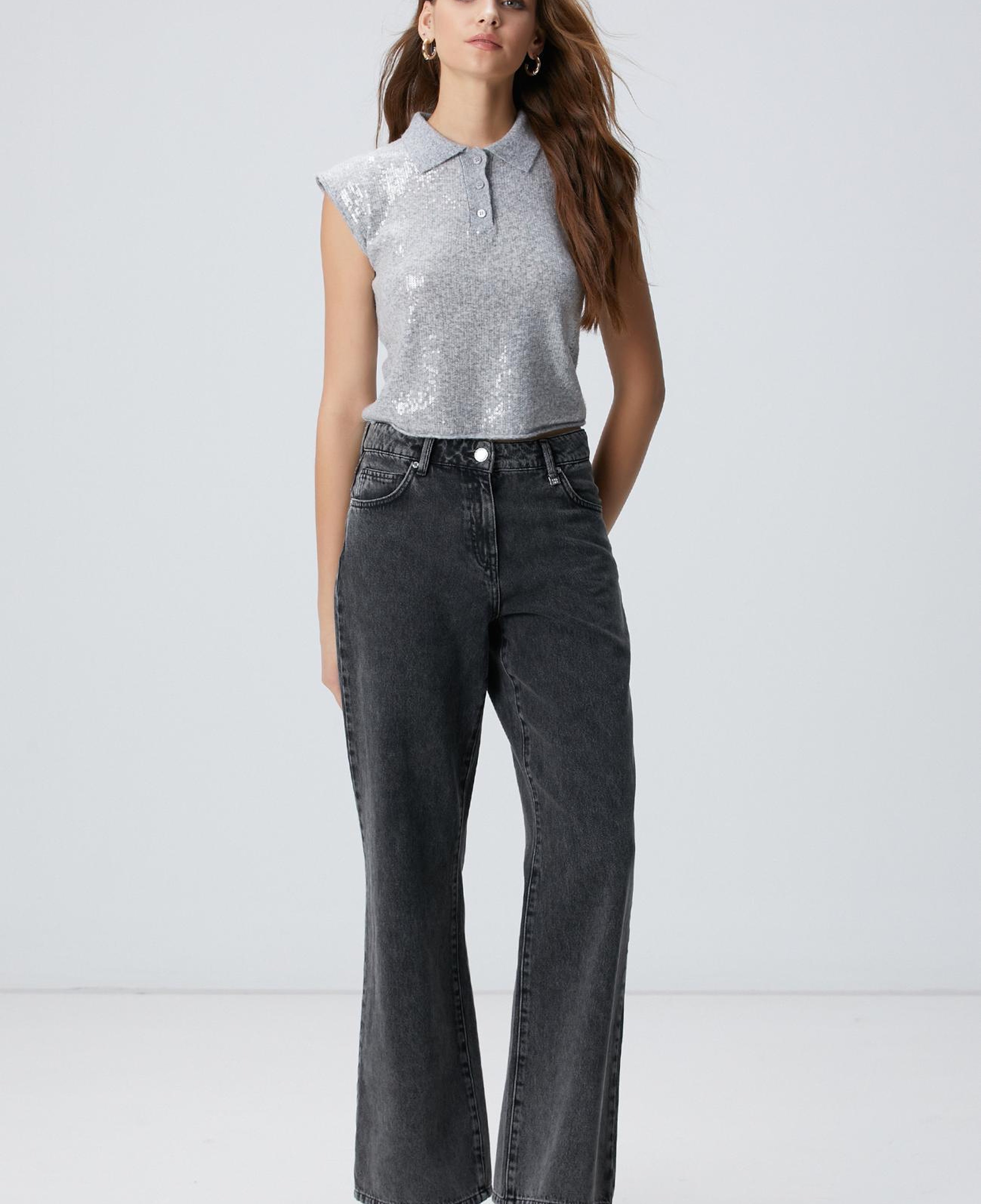 Network Kadın Antrasit Denim Pantolon