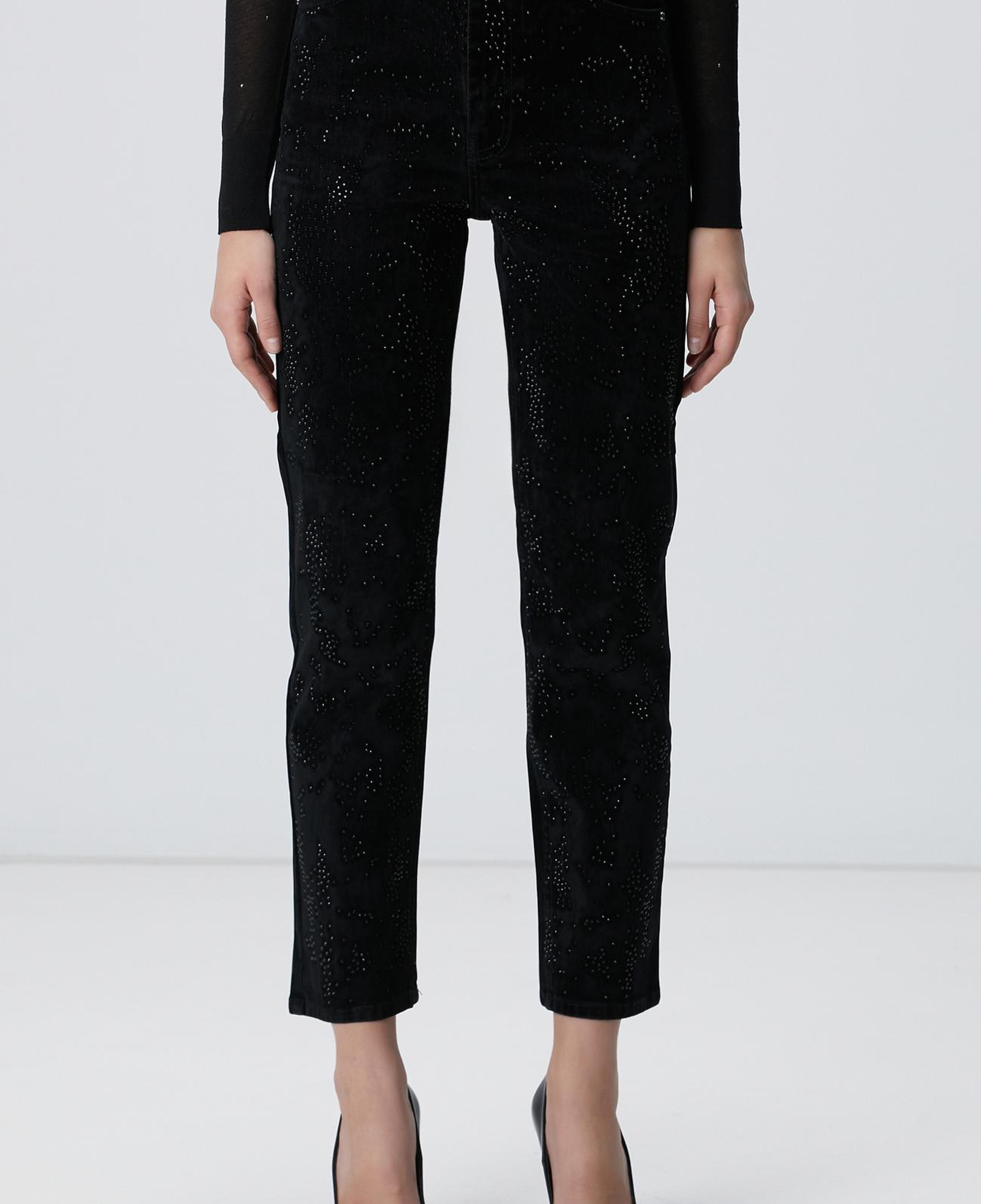 Network Kadın Siyah Kadife Denim Pantolon