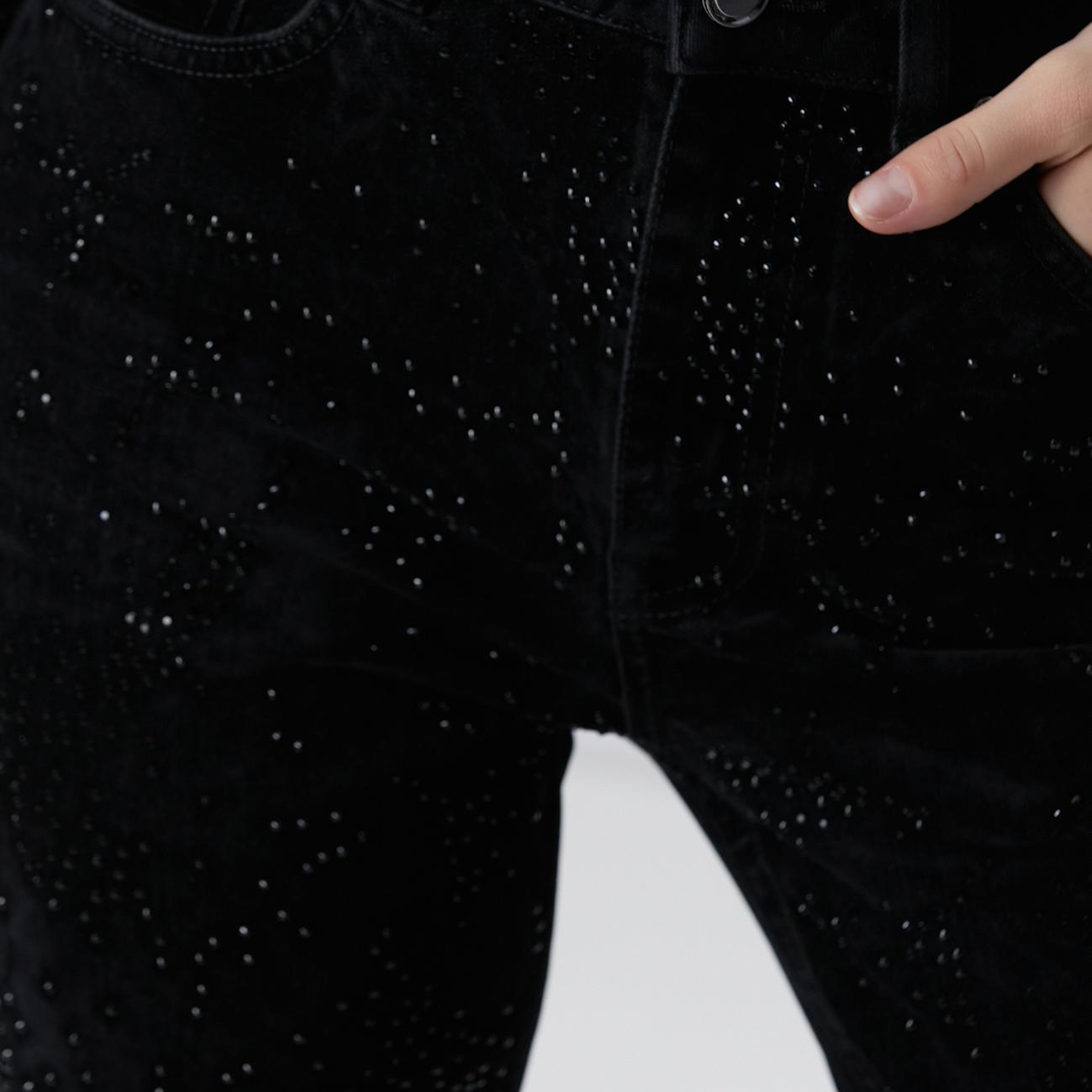 Network Kadın Siyah Kadife Denim Pantolon