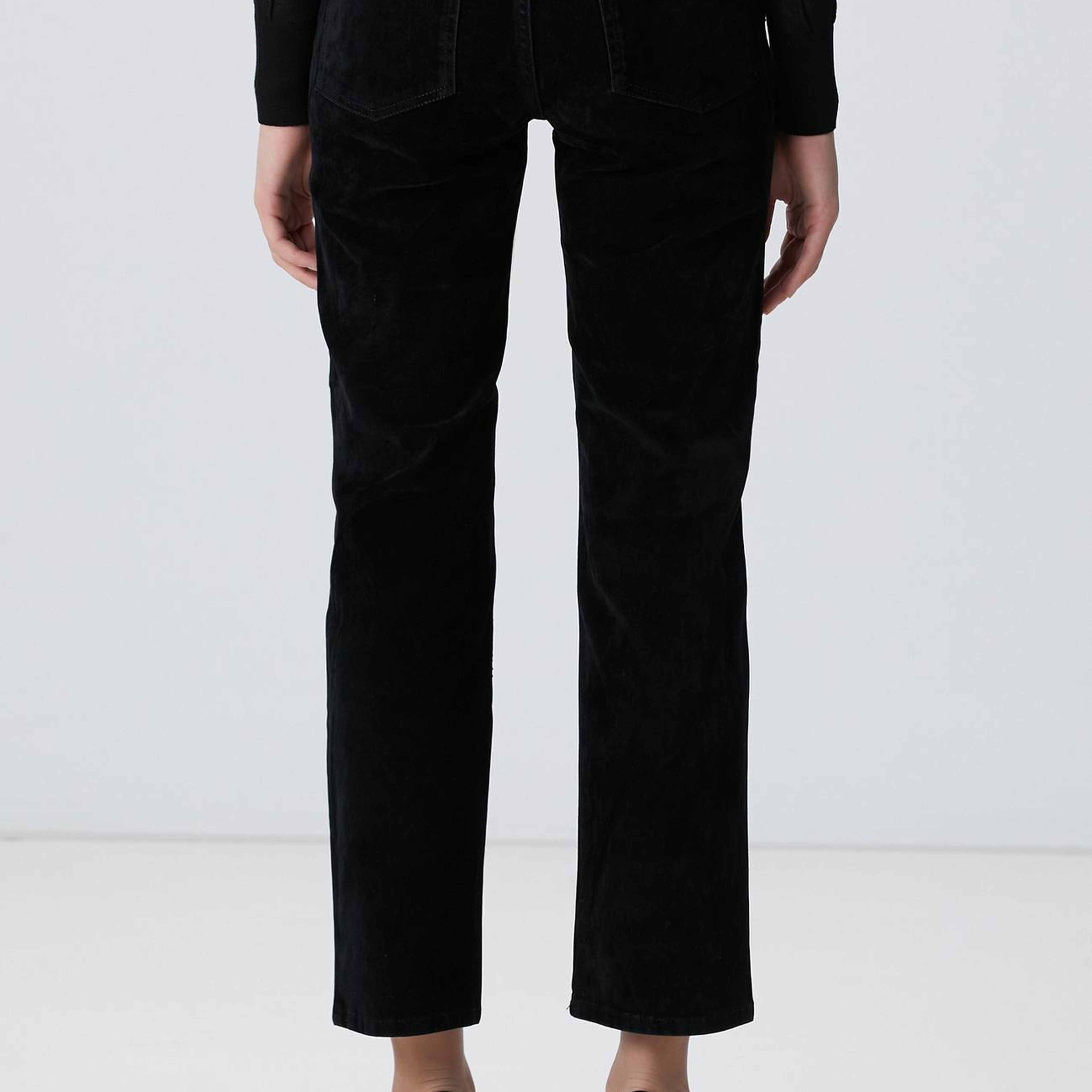 Network Kadın Siyah Kadife Denim Pantolon