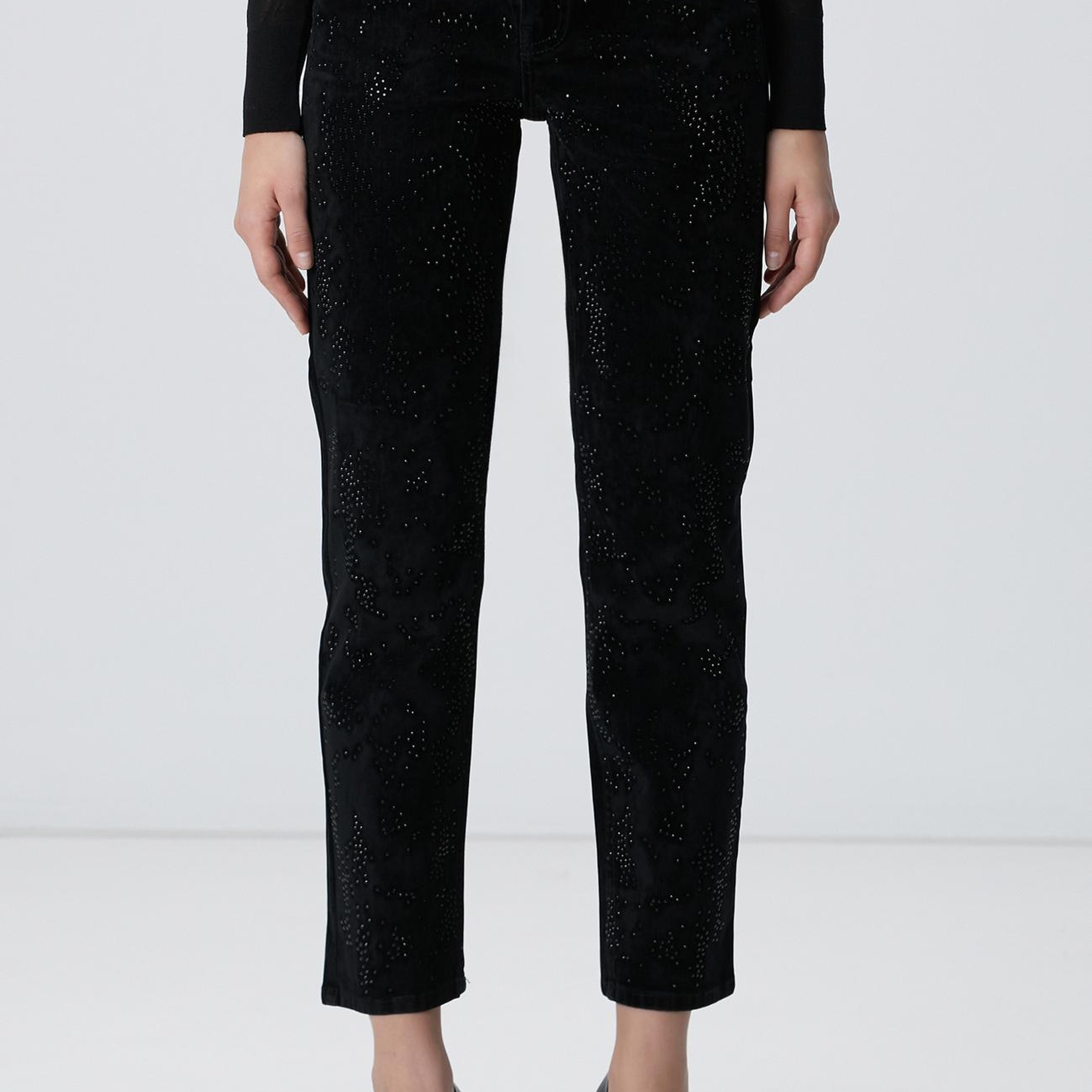 Network Kadın Siyah Kadife Denim Pantolon