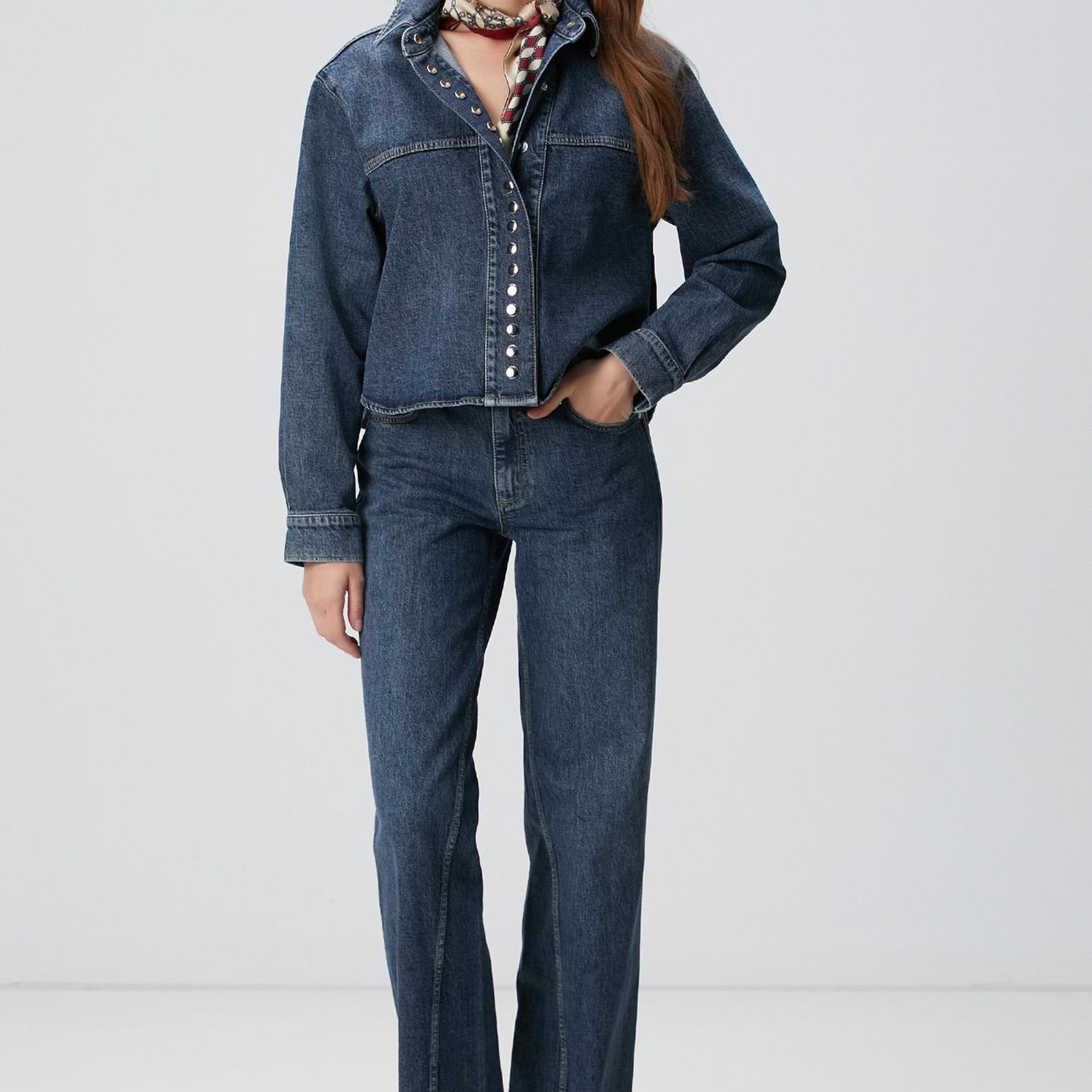 Network Kadın İndigo Straight Kalıp Denim Pantolon