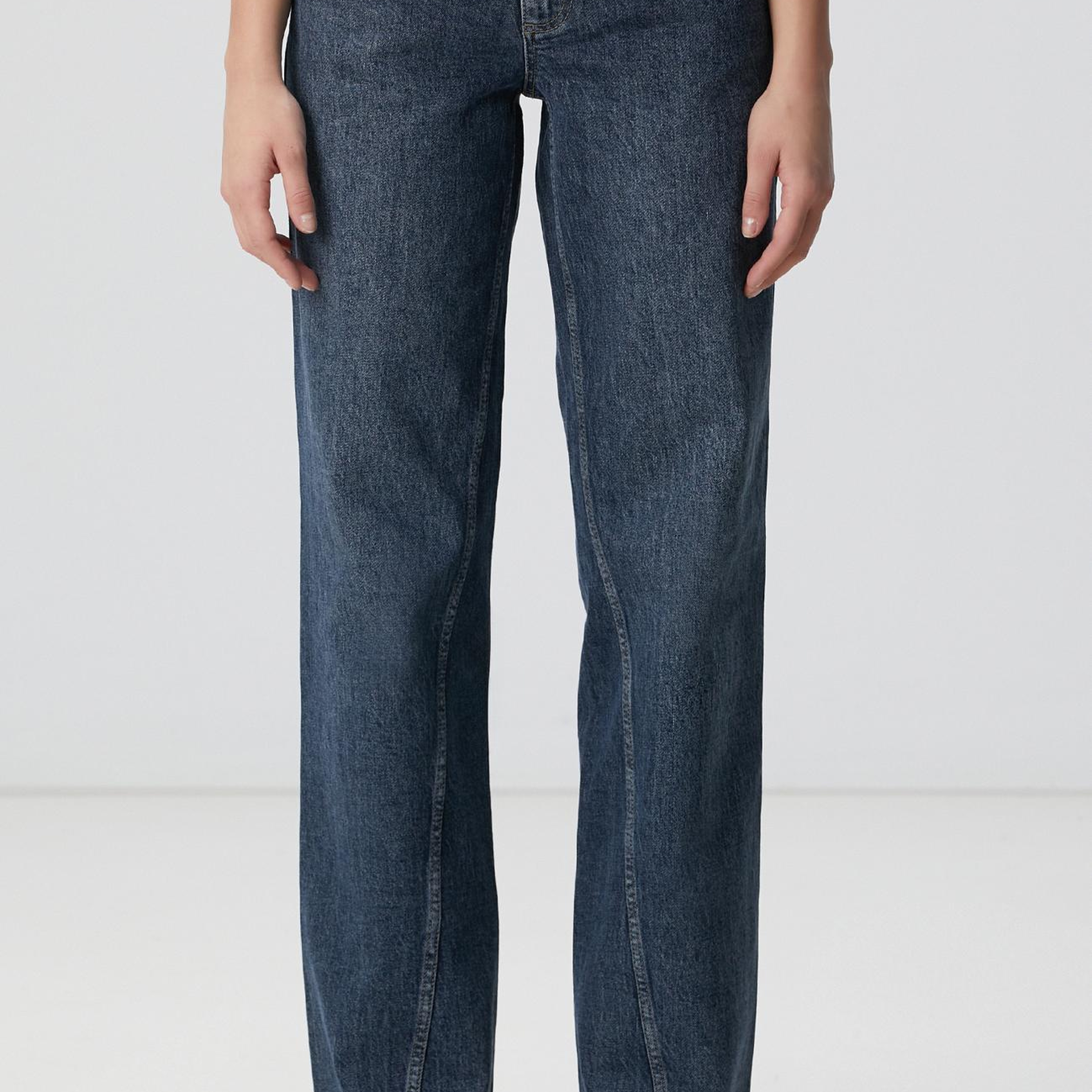 Network Kadın İndigo Straight Kalıp Denim Pantolon