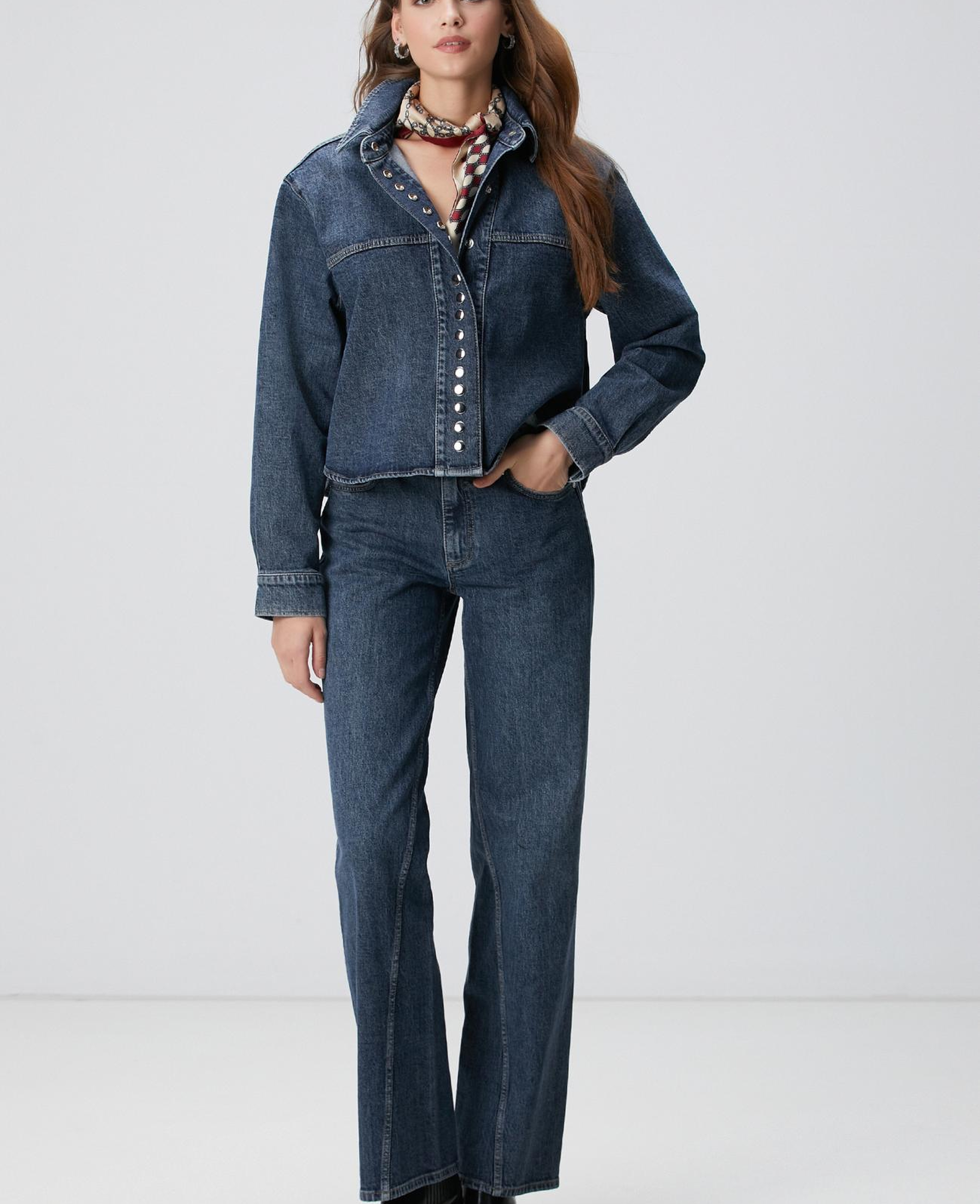 Network Kadın İndigo Straight Kalıp Denim Pantolon