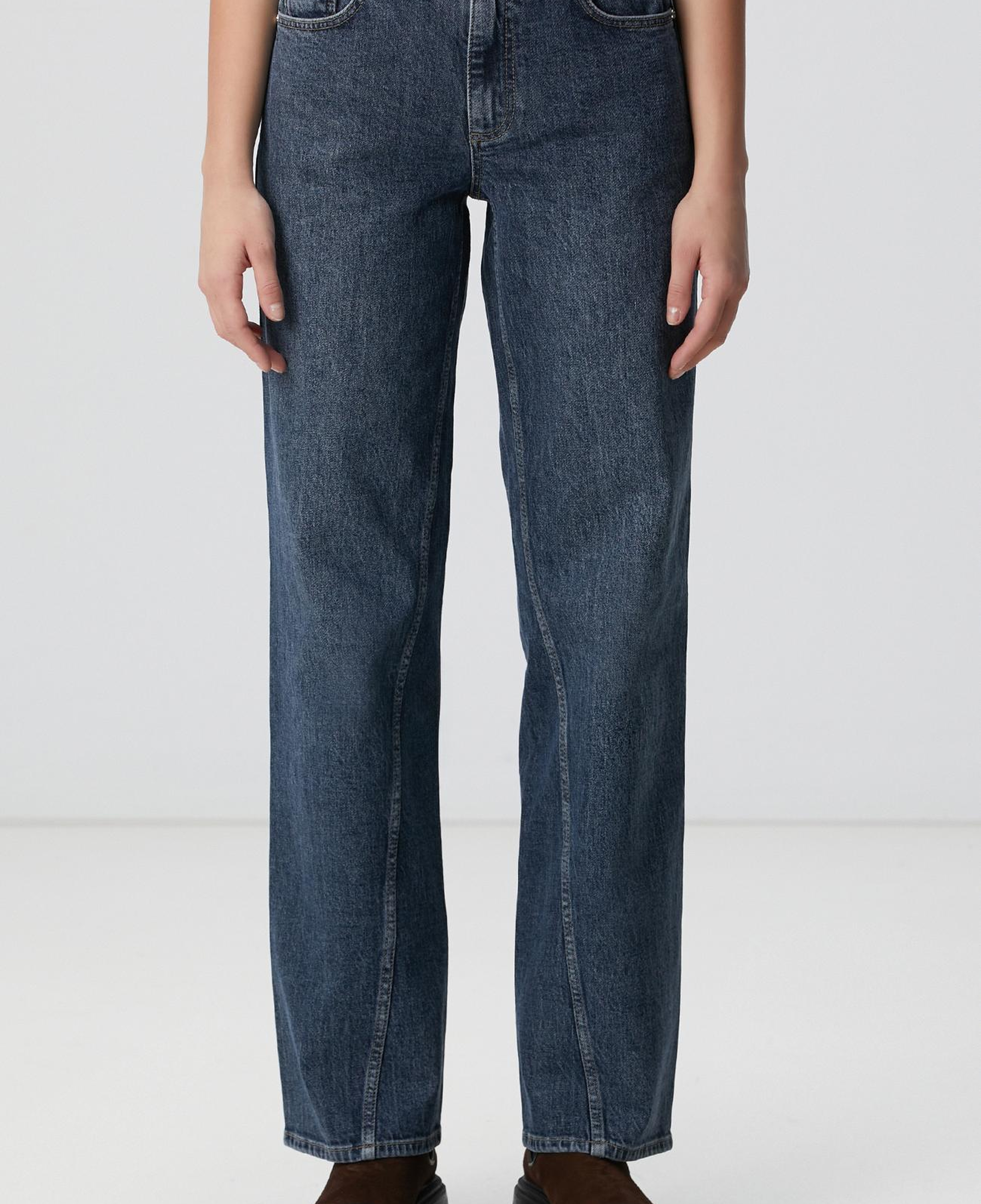 Network Kadın İndigo Straight Kalıp Denim Pantolon