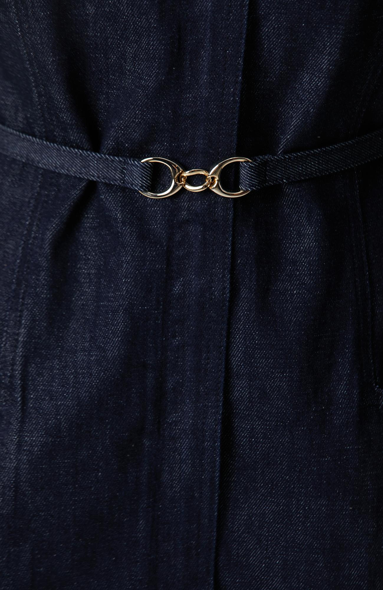 Network Kadın Kemer Detaylı Lacivert Denim Elbise