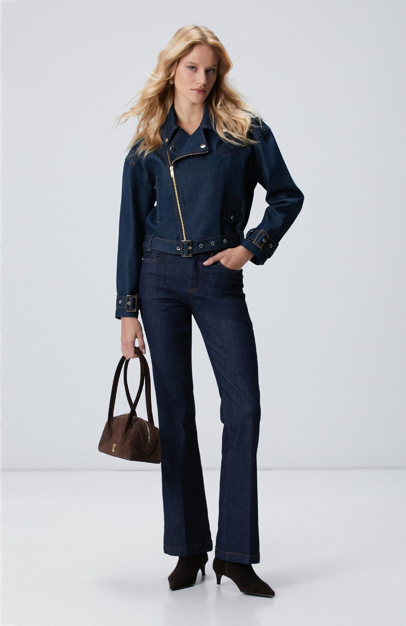 Network Kadın Koyu Indigo Mavi Denim Mont