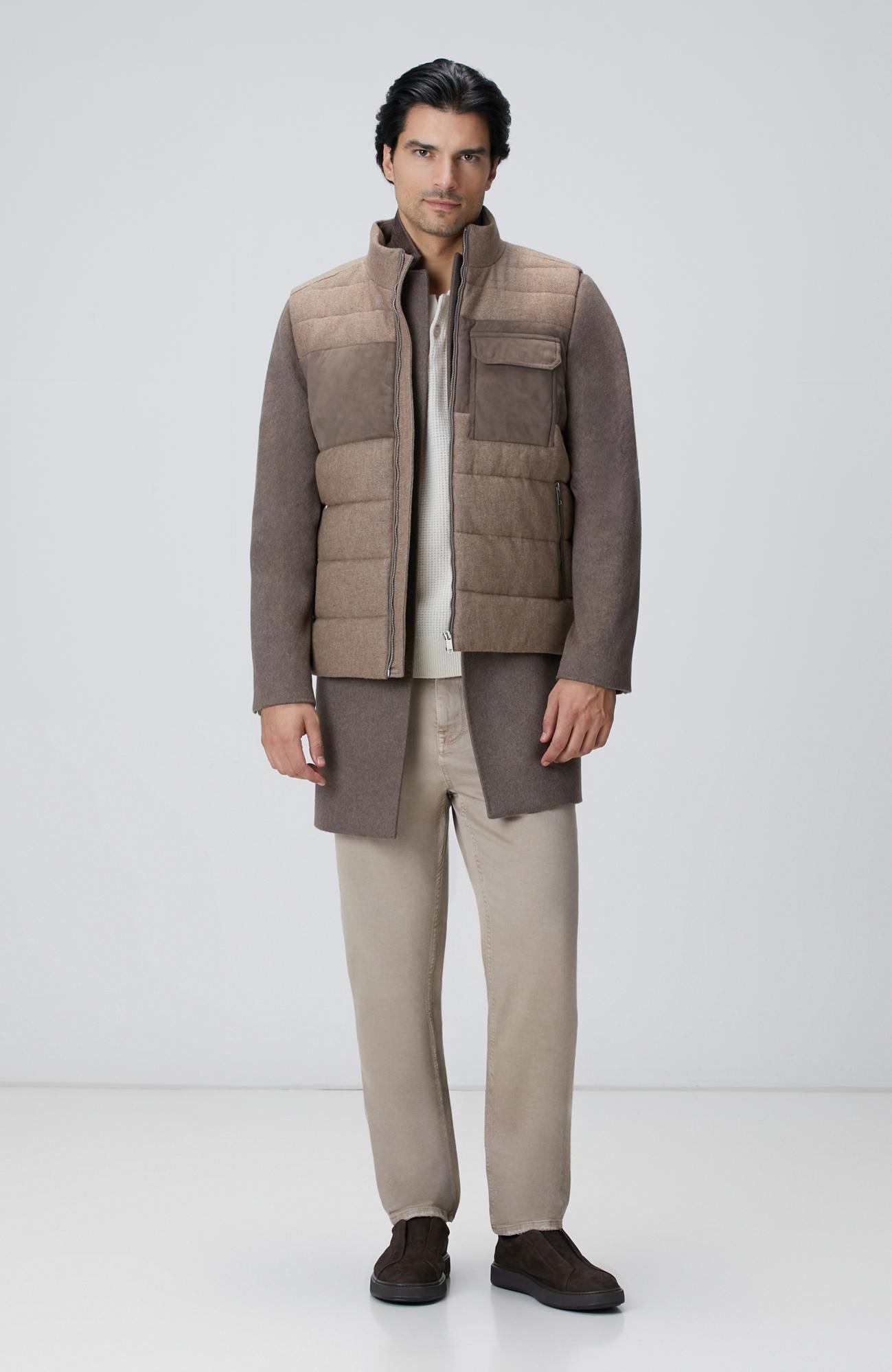 Network Erkek Bej Yün Karışımlı Flanel Casual Yelek