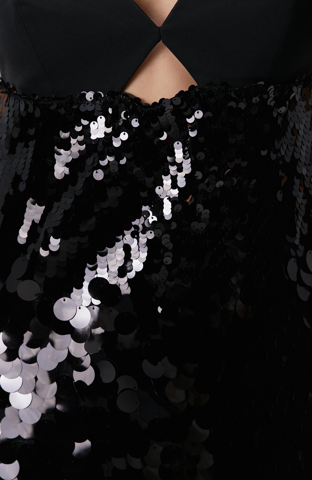 Network Kadın Siyah Payetli Mini Abiye Elbise