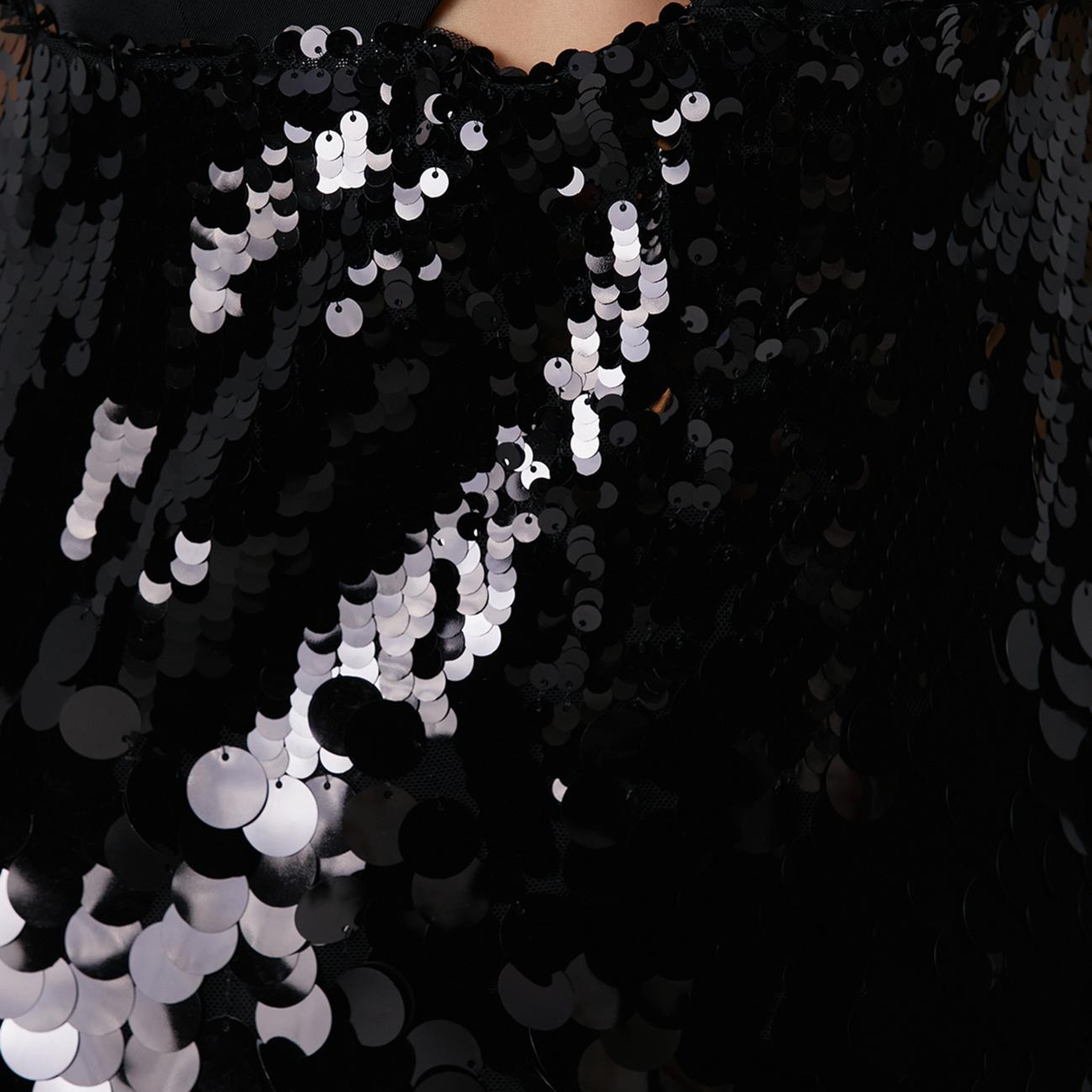 Network Kadın Siyah Payetli Mini Abiye Elbise