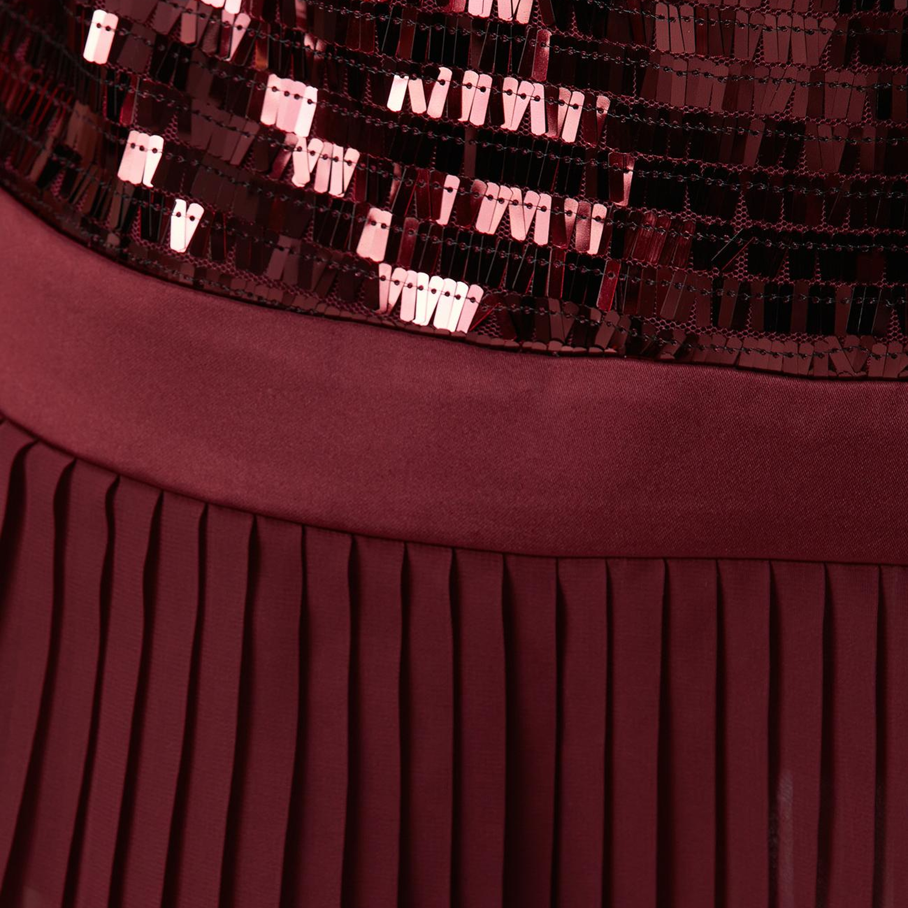 Network Kadın Vişne Payetli Mini Abiye Elbise