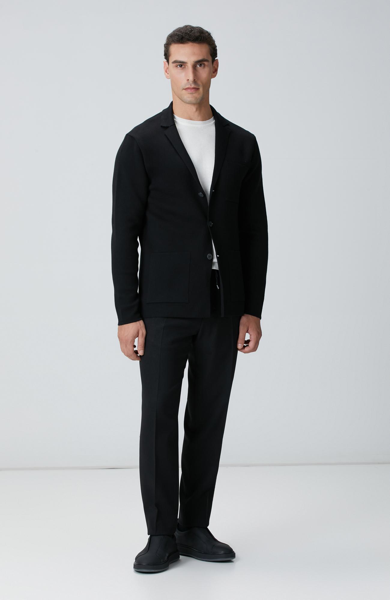 Network Erkek Siyah Triko Ceket