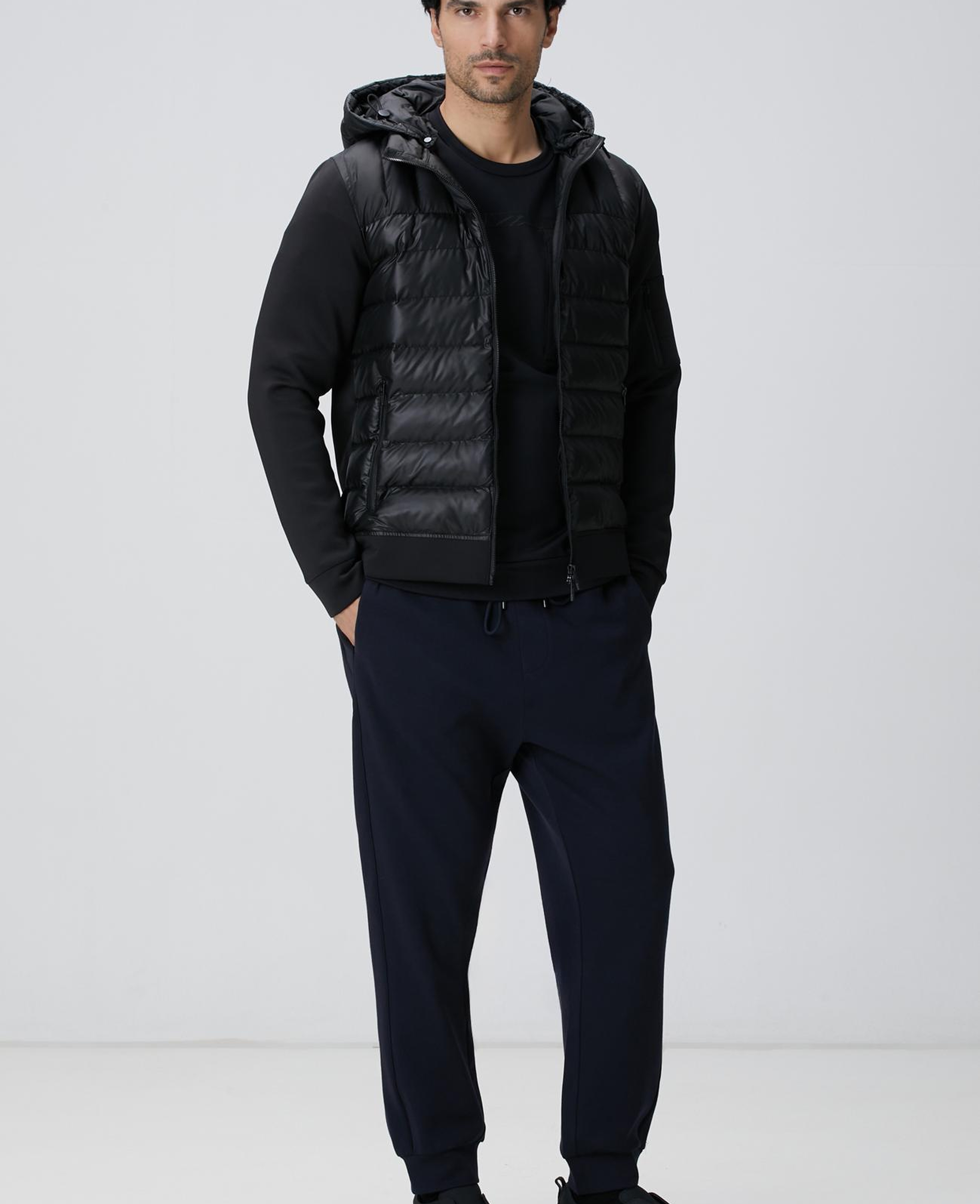 Network Erkek Siyah Baskılı Sweatshirt