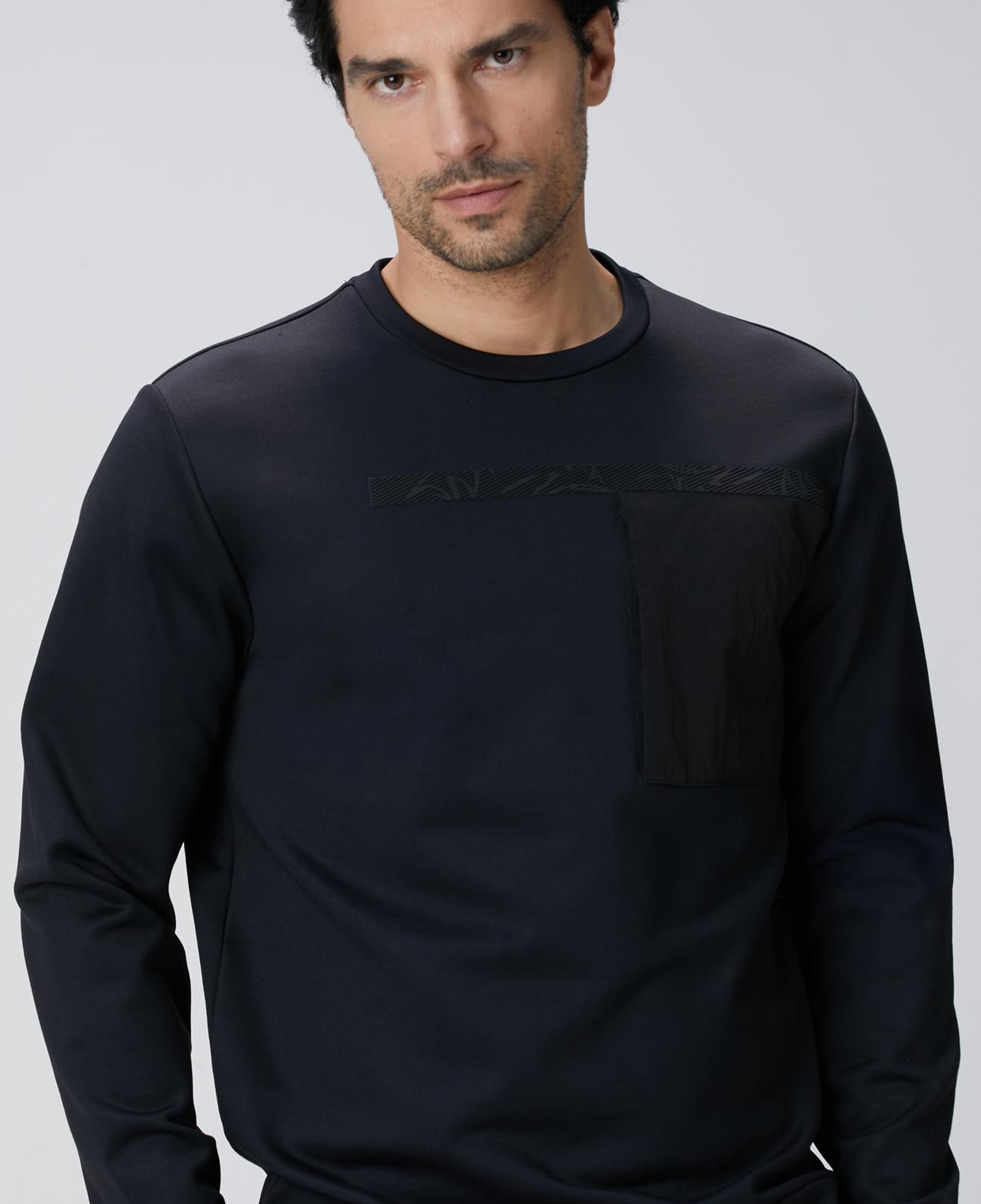 Network Erkek Siyah Baskılı Sweatshirt