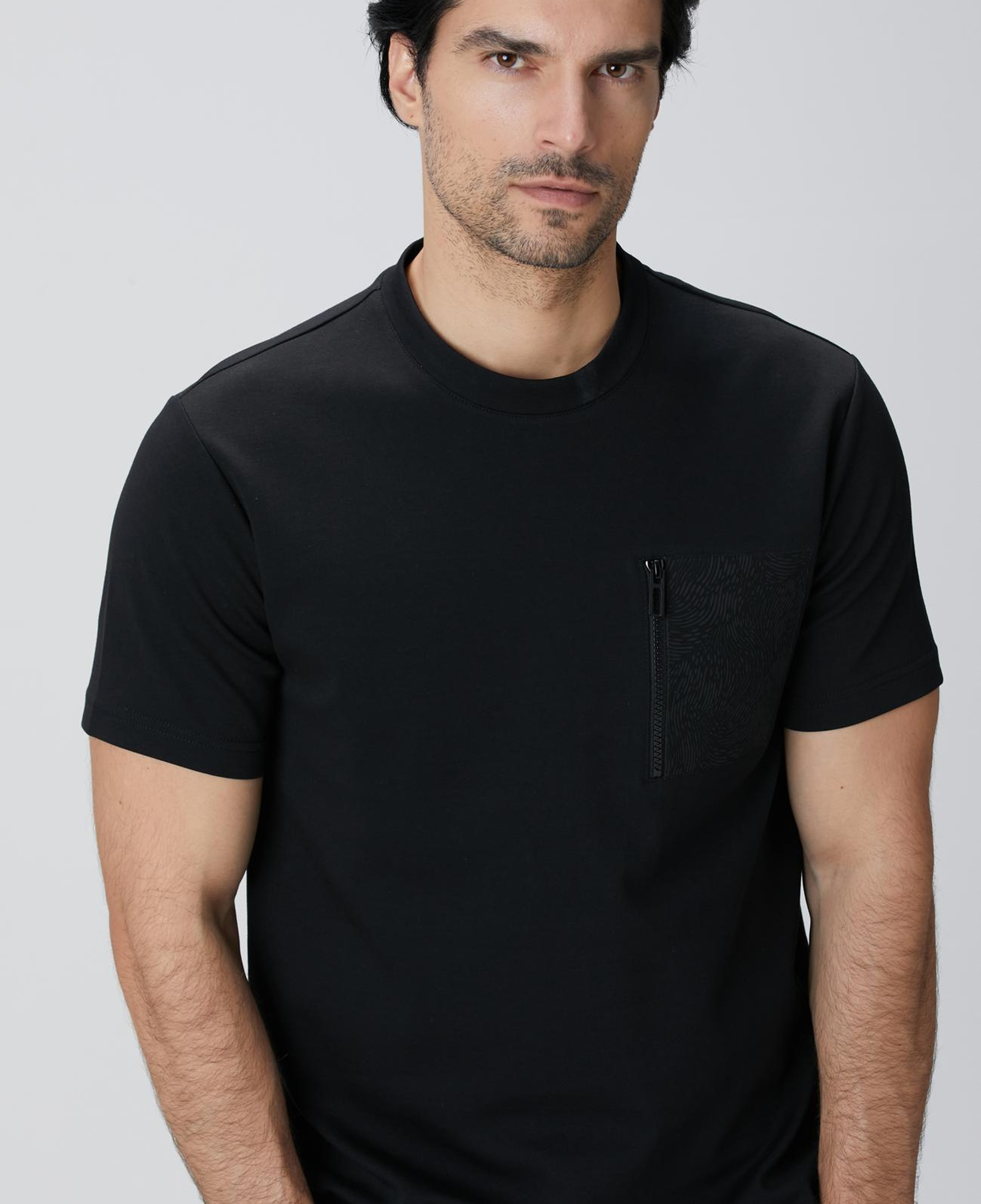 Network Erkek N-Tech Siyah Fermuar Cep Detaylı T-shirt