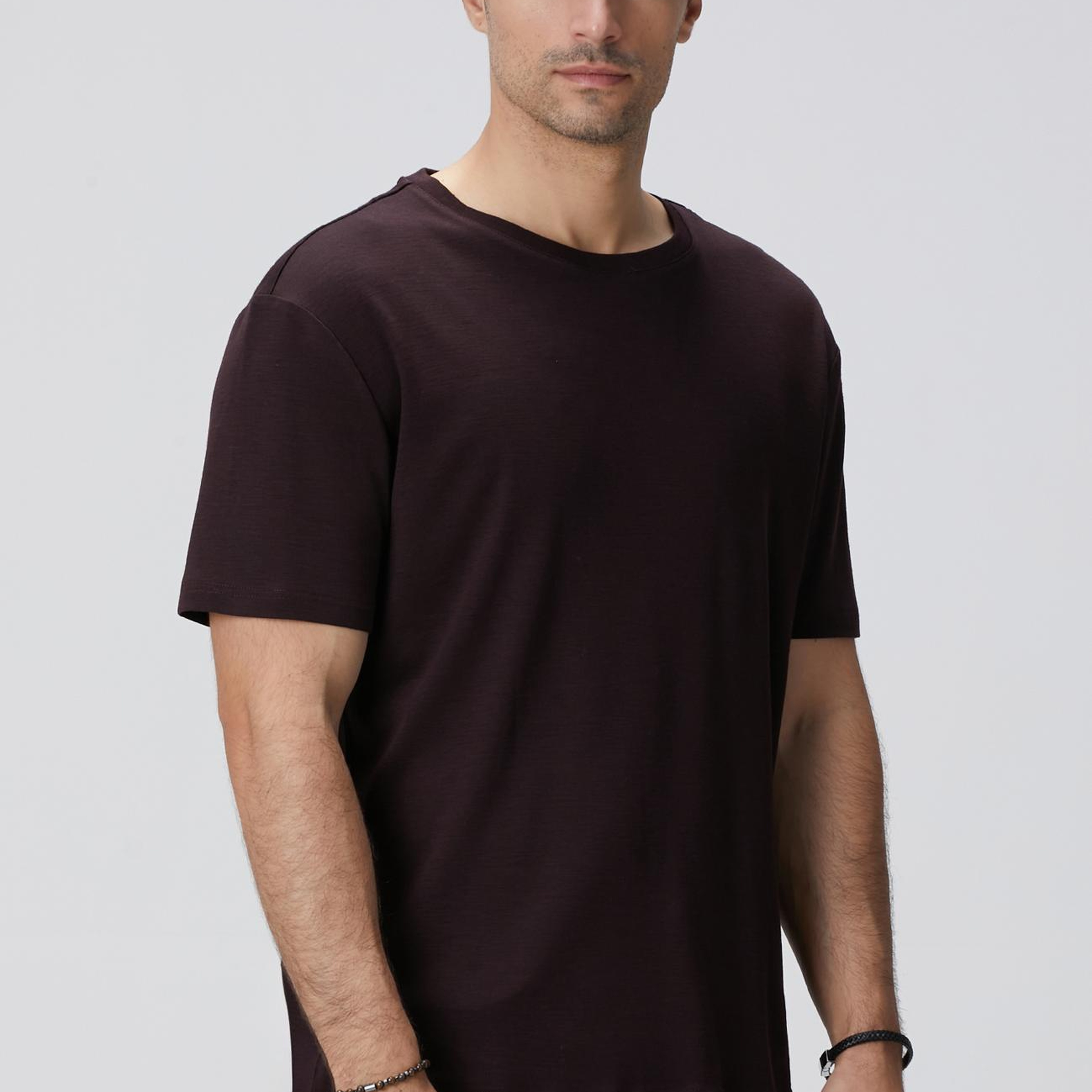 Network Erkek Bordo Yün T-shirt