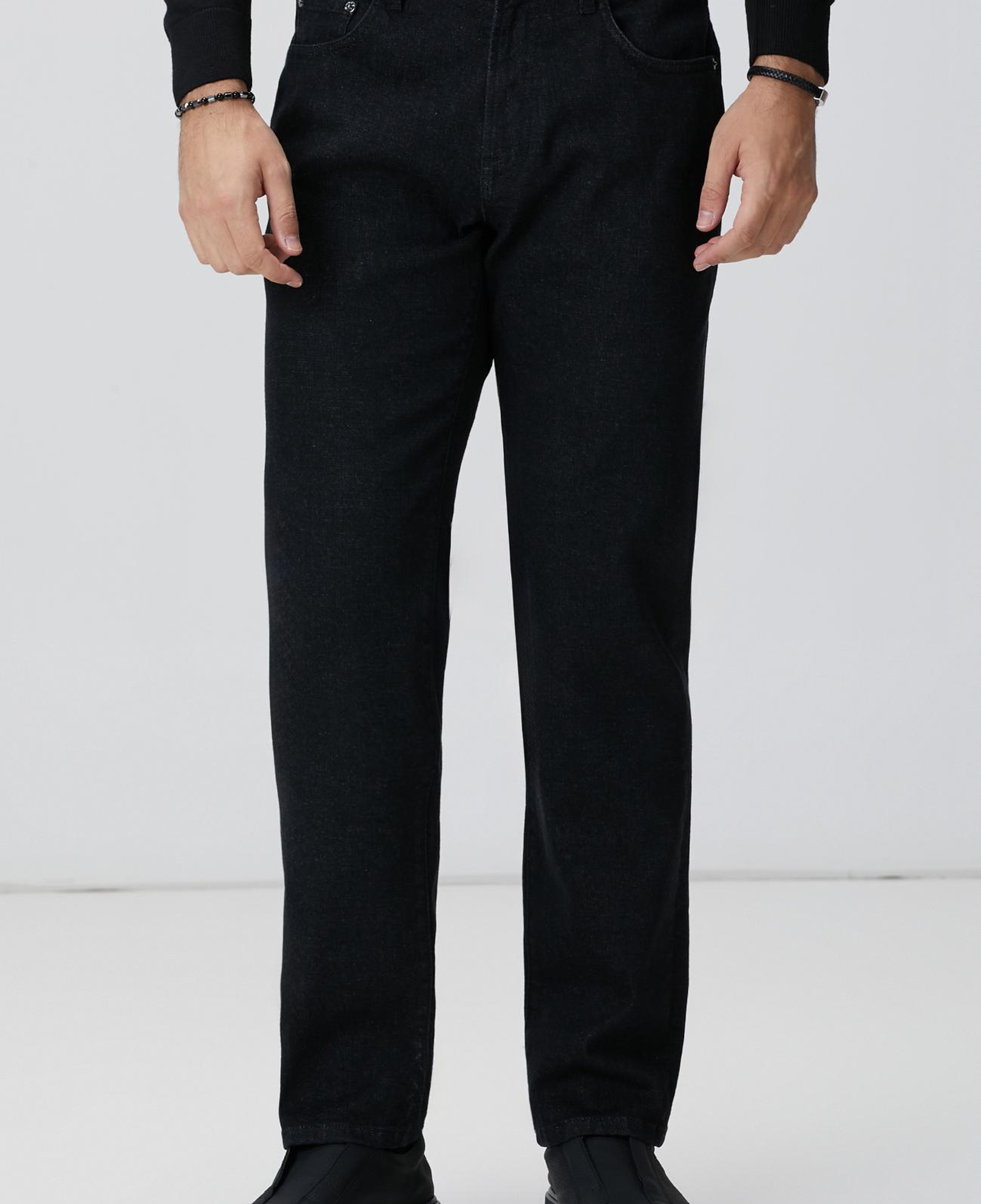 Network Erkek Siyah Cashmere Touch Denim Pantolon