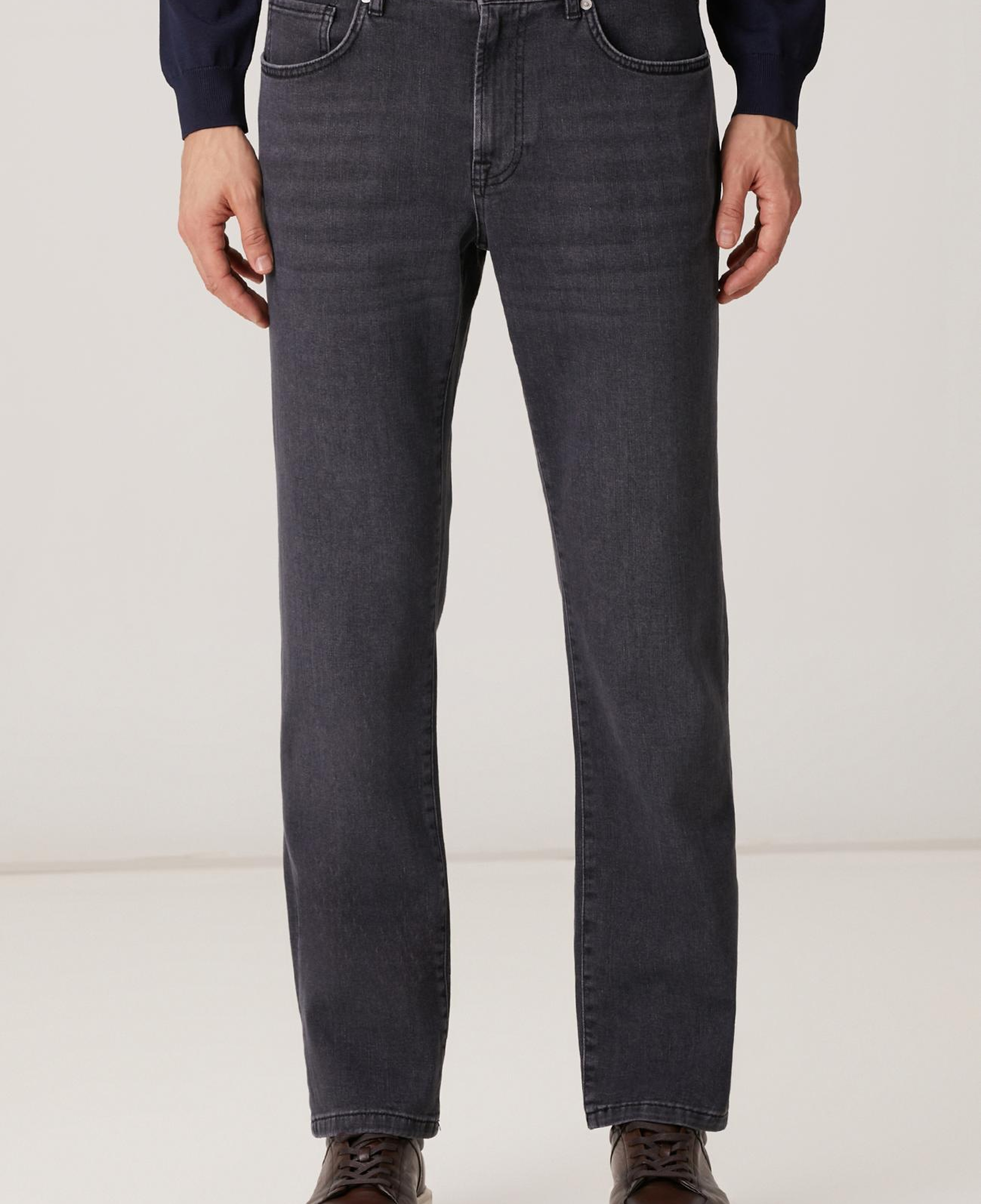 Network Erkek Gri Cashmere Touch Denim Pantolon