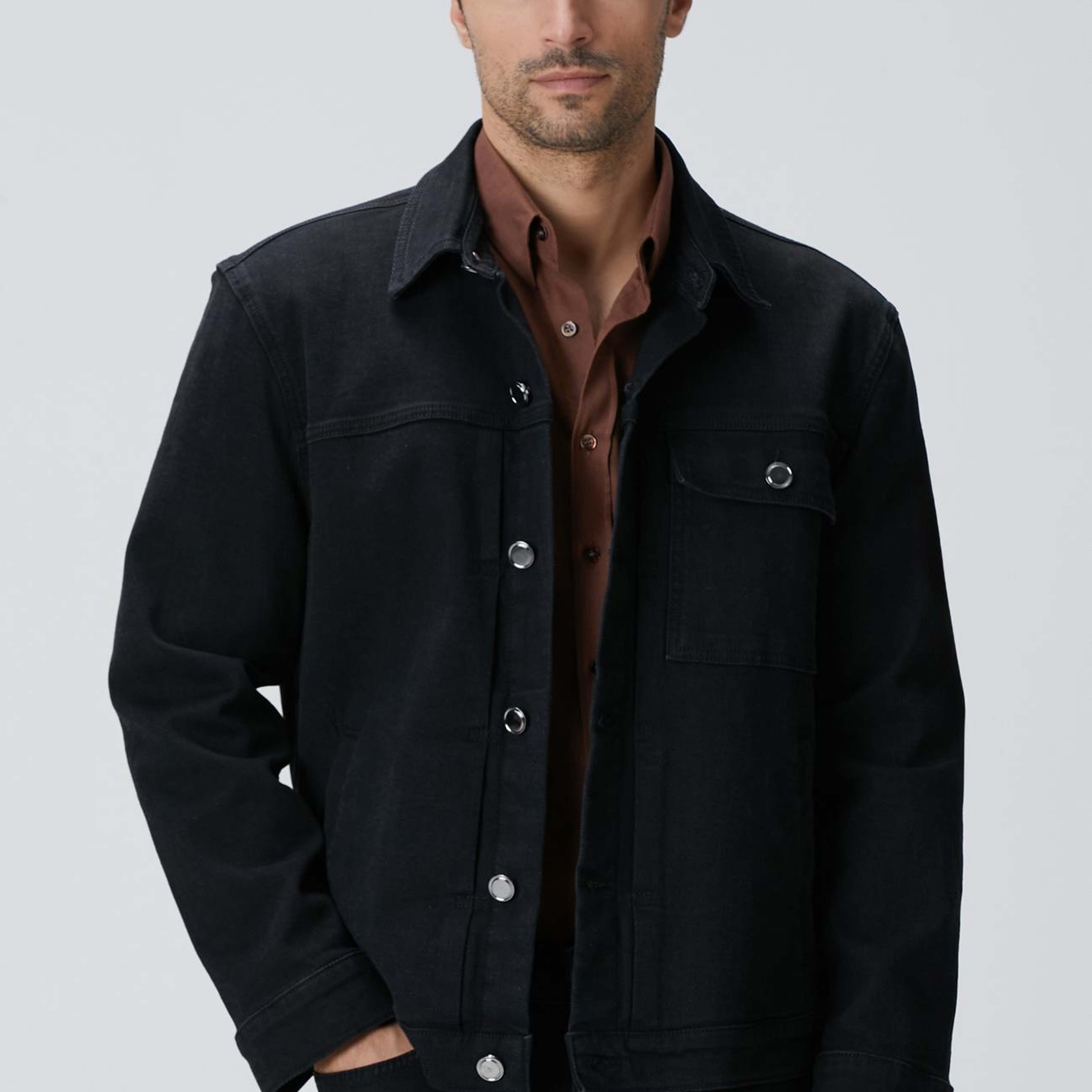 Network Erkek Siyah Denim Mont