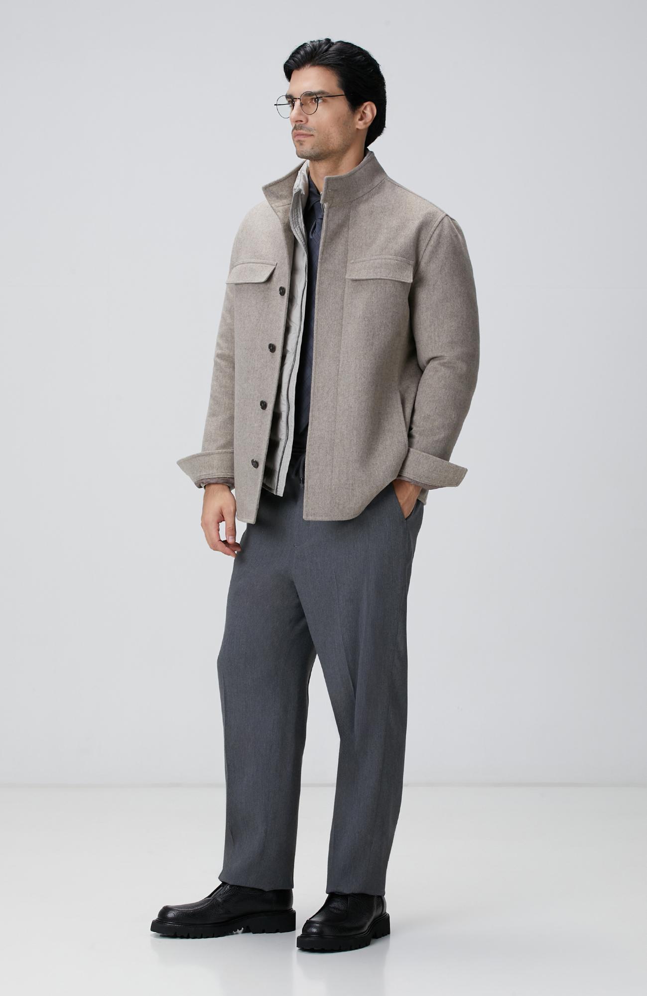 Network Erkek Bej Yün Coat Ceket