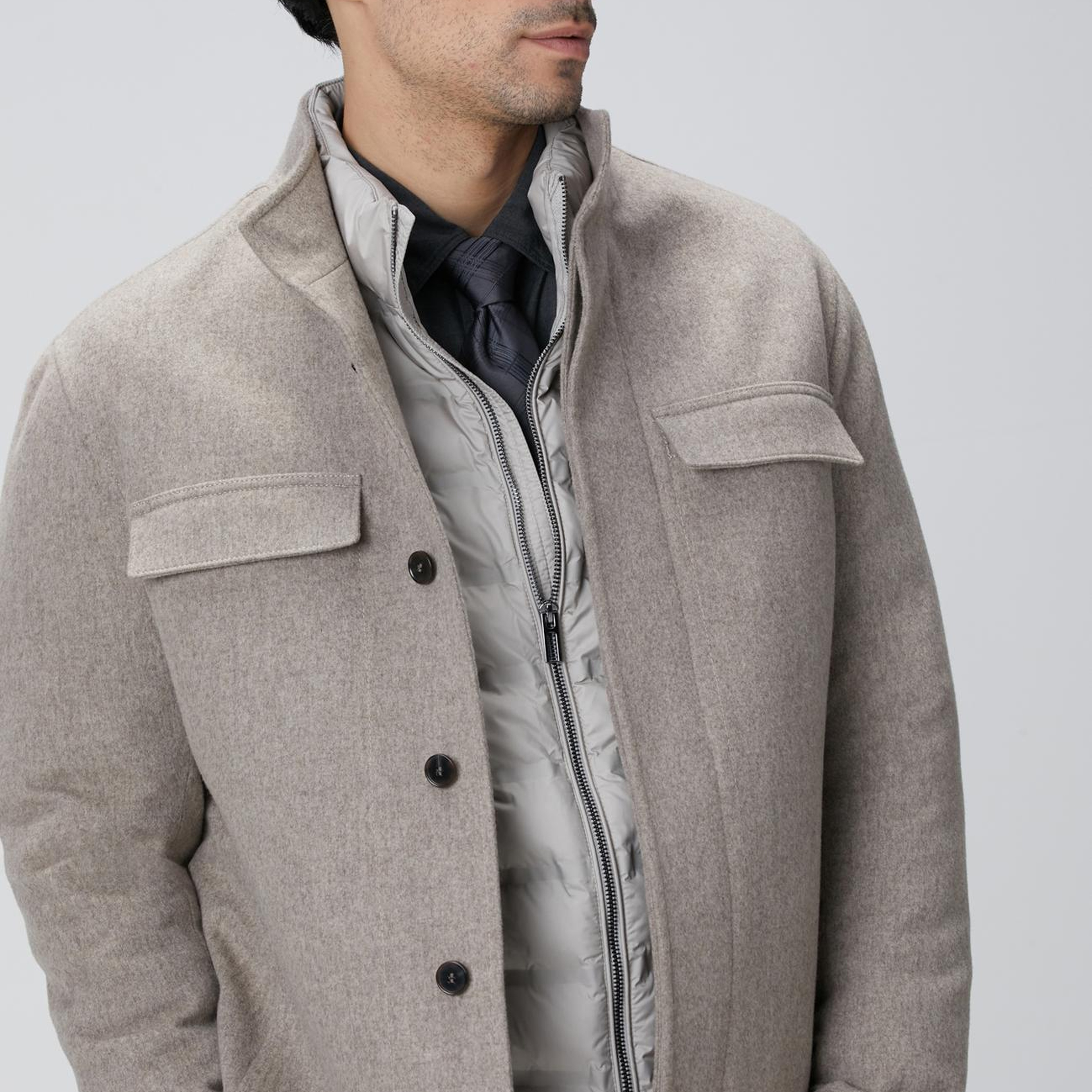 Network Erkek Bej Yün Coat Ceket