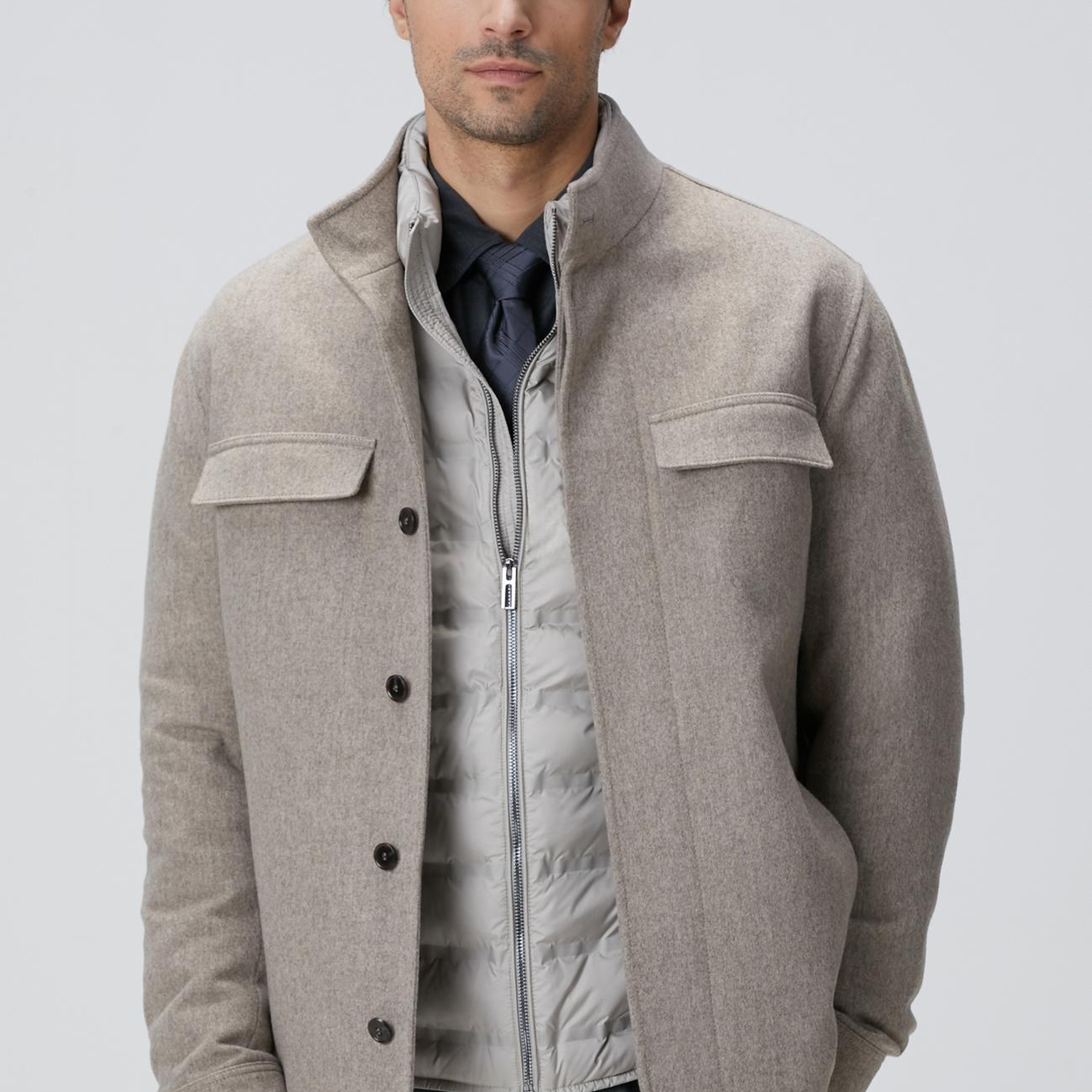 Network Erkek Bej Yün Coat Ceket