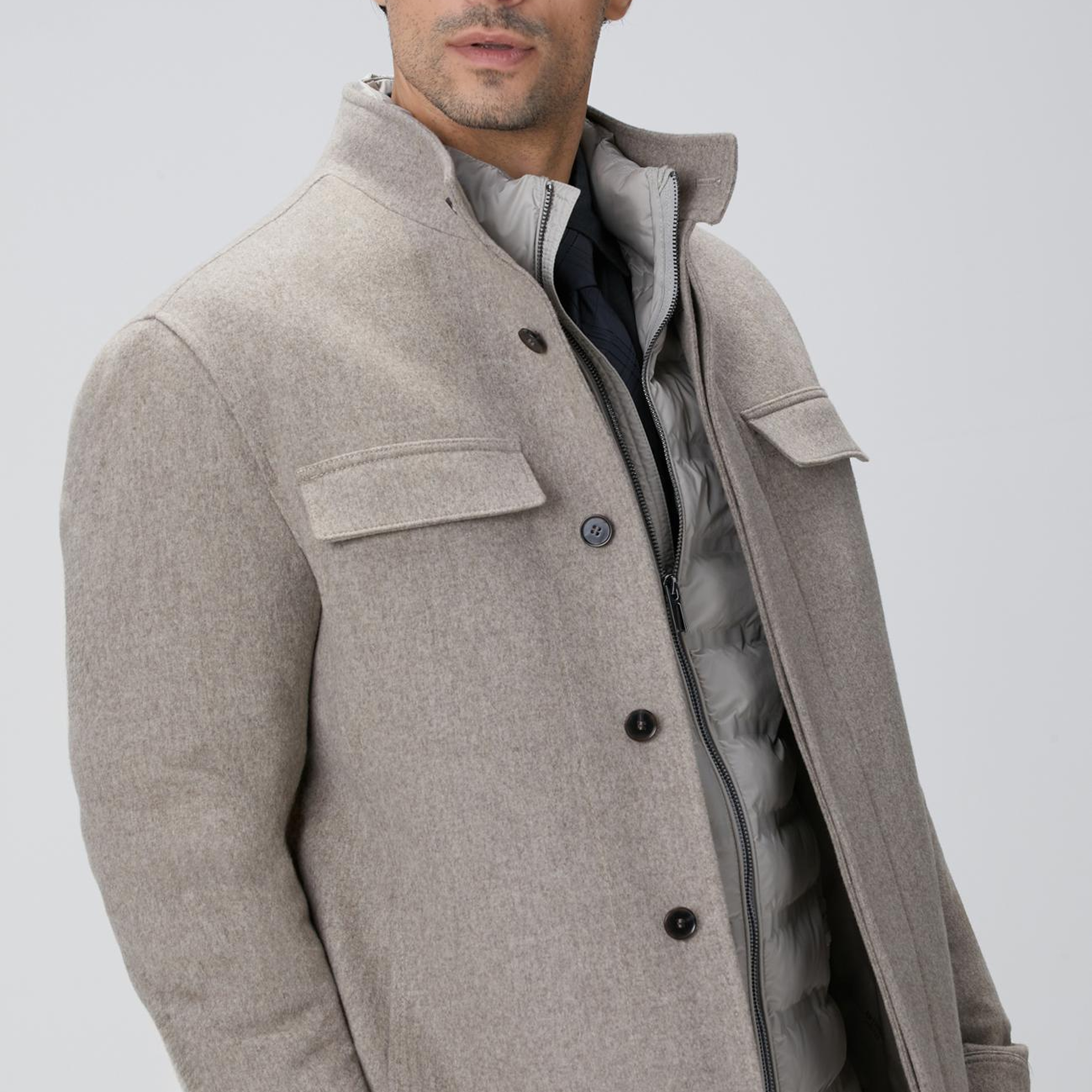 Network Erkek Bej Yün Coat Ceket