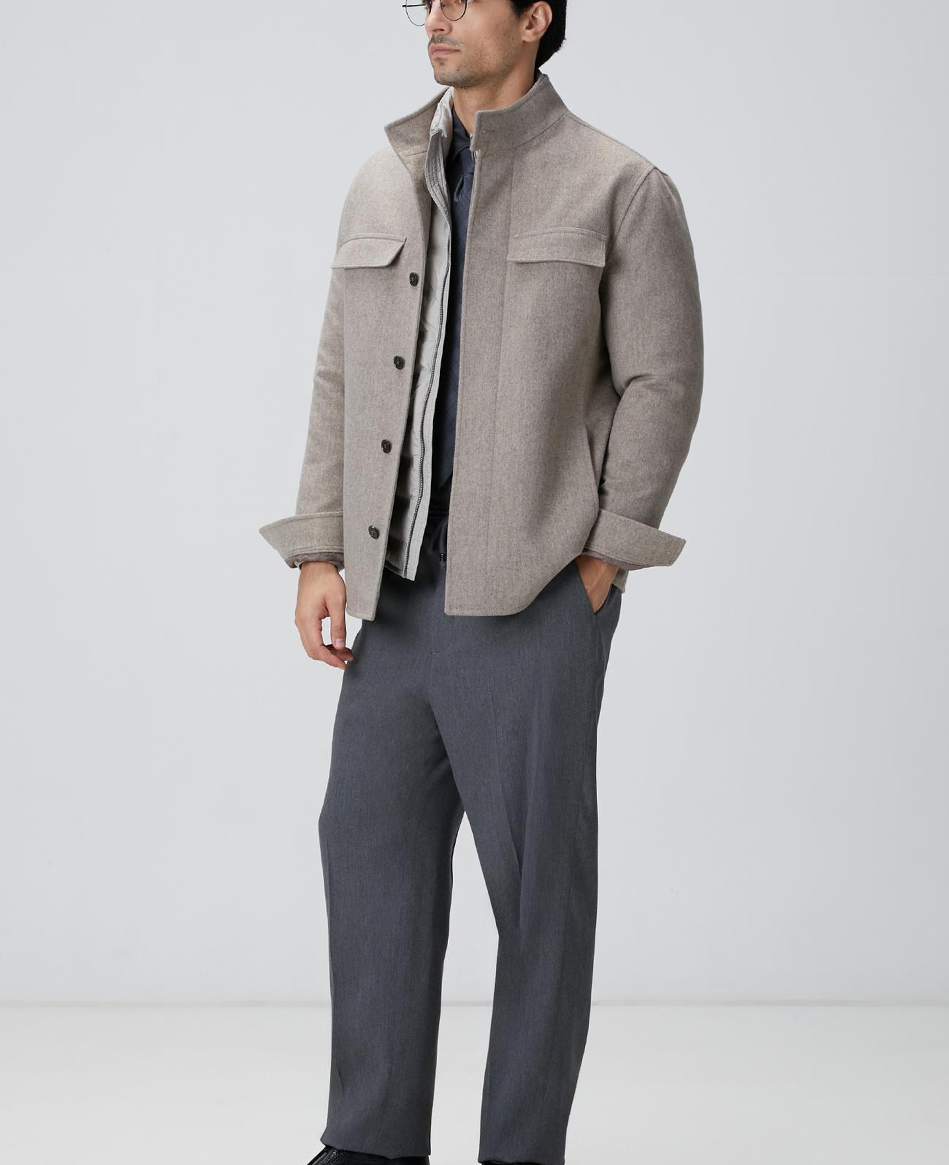 Network Erkek Bej Yün Coat Ceket