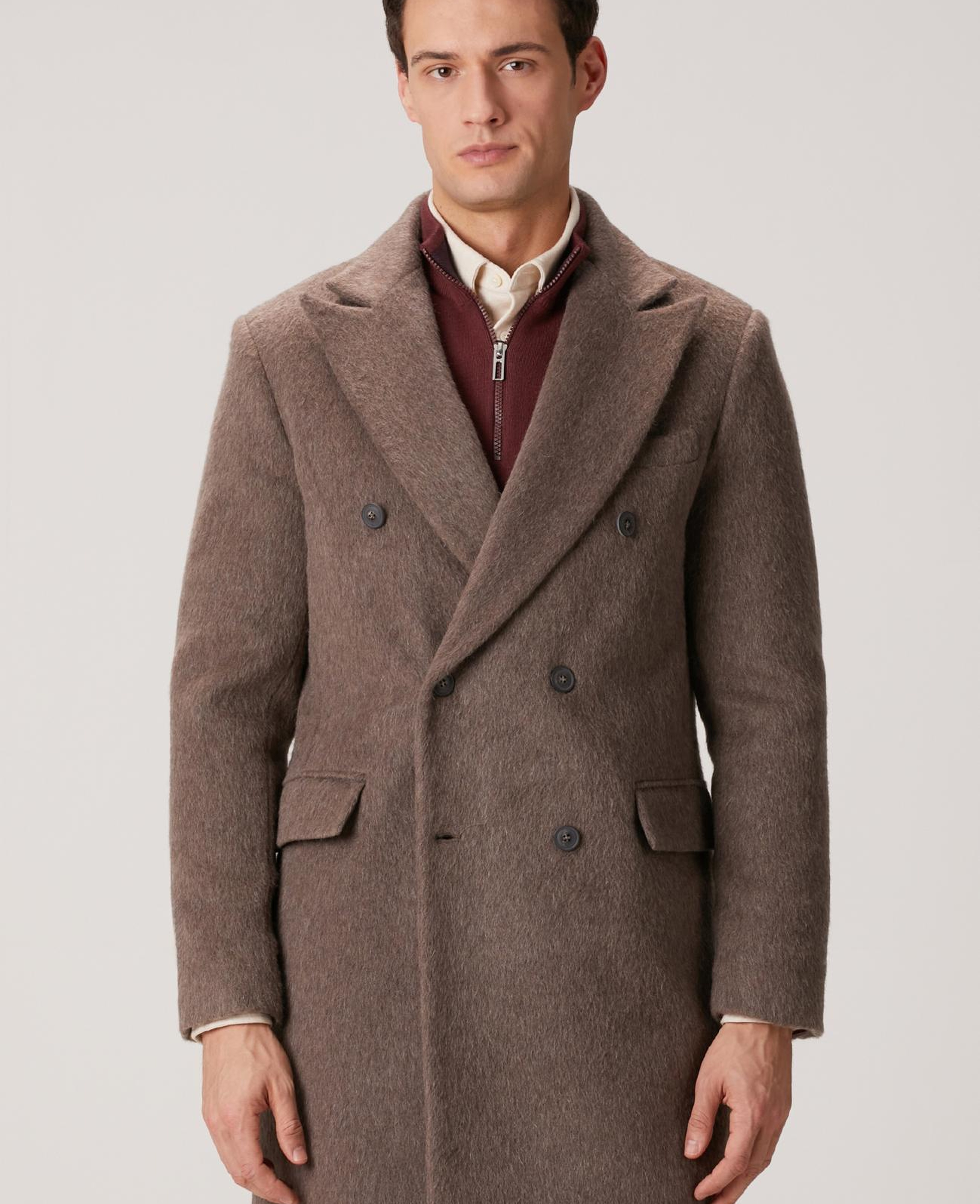 Network Erkek Vizon Yün Karışımlı Palto