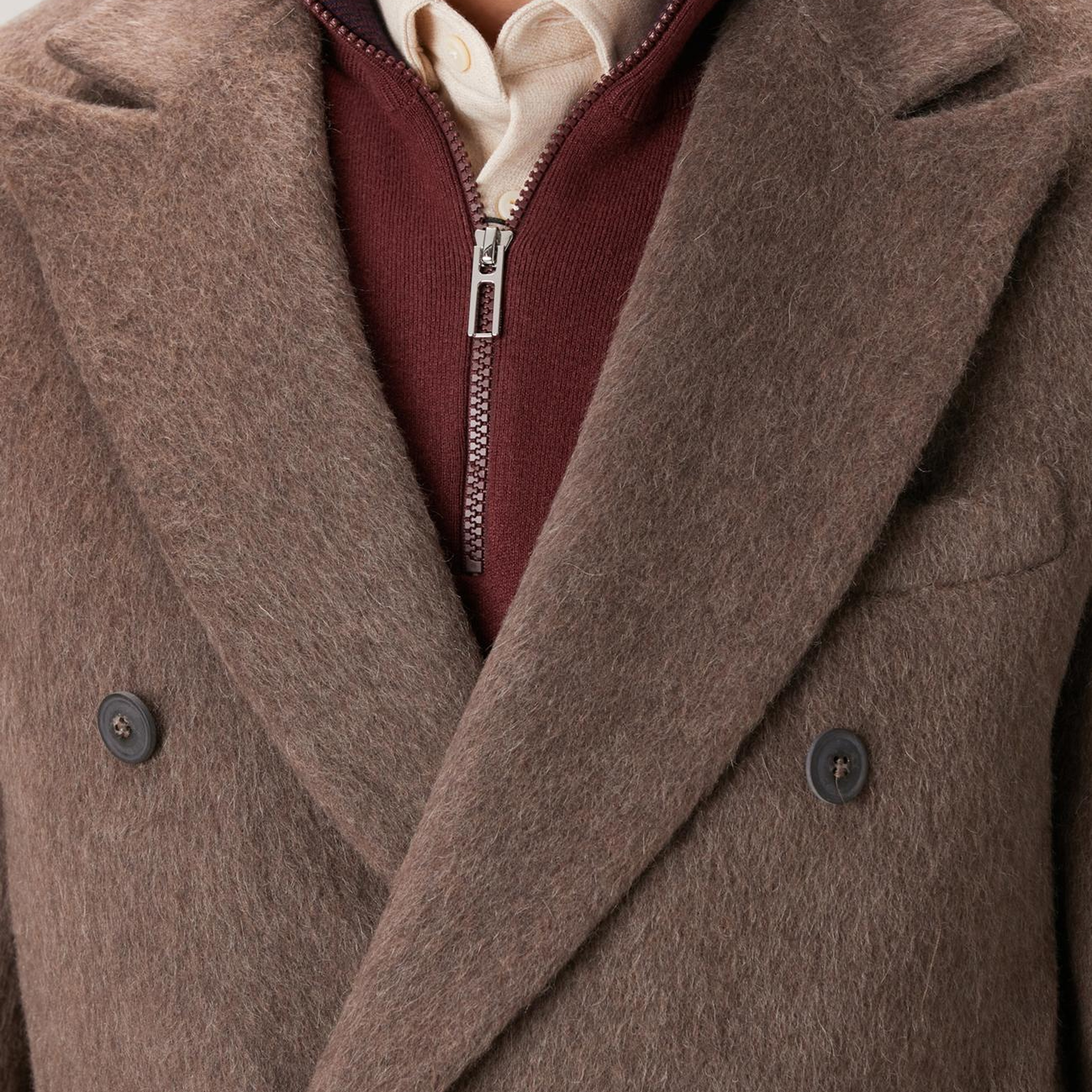 Network Erkek Vizon Yün Karışımlı Palto