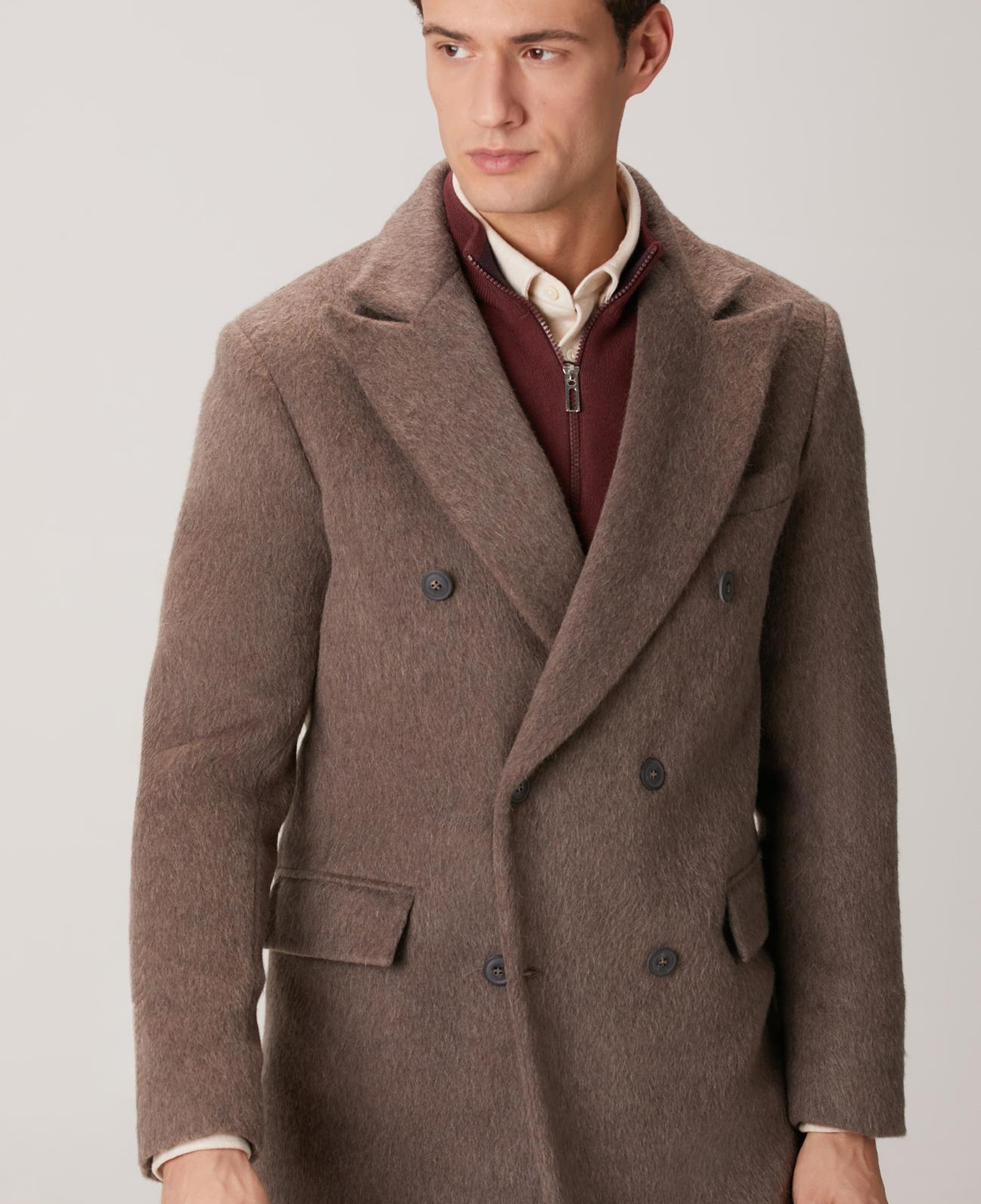 Network Erkek Vizon Yün Karışımlı Palto