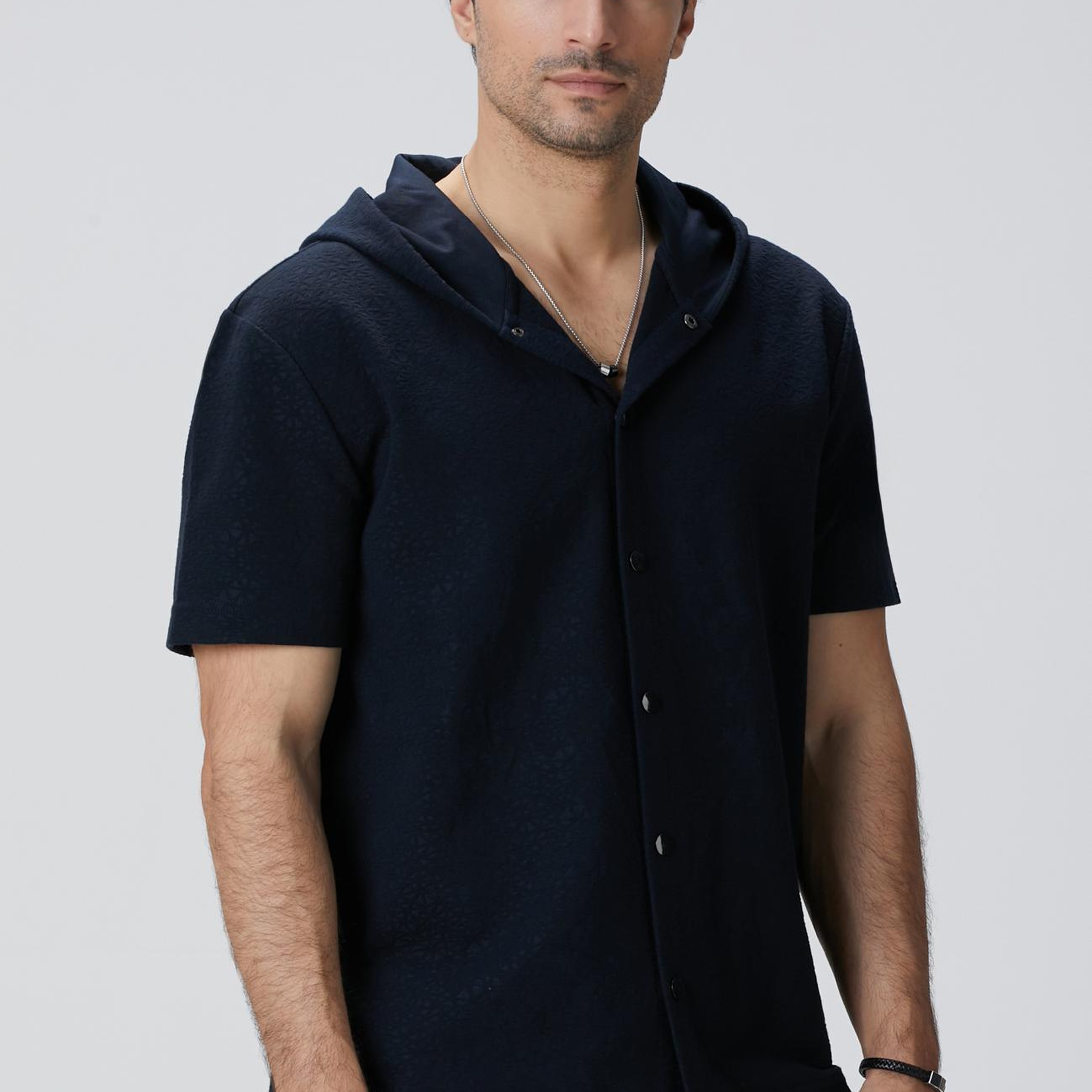 Network Erkek Siyah Jakarlı Gömlek