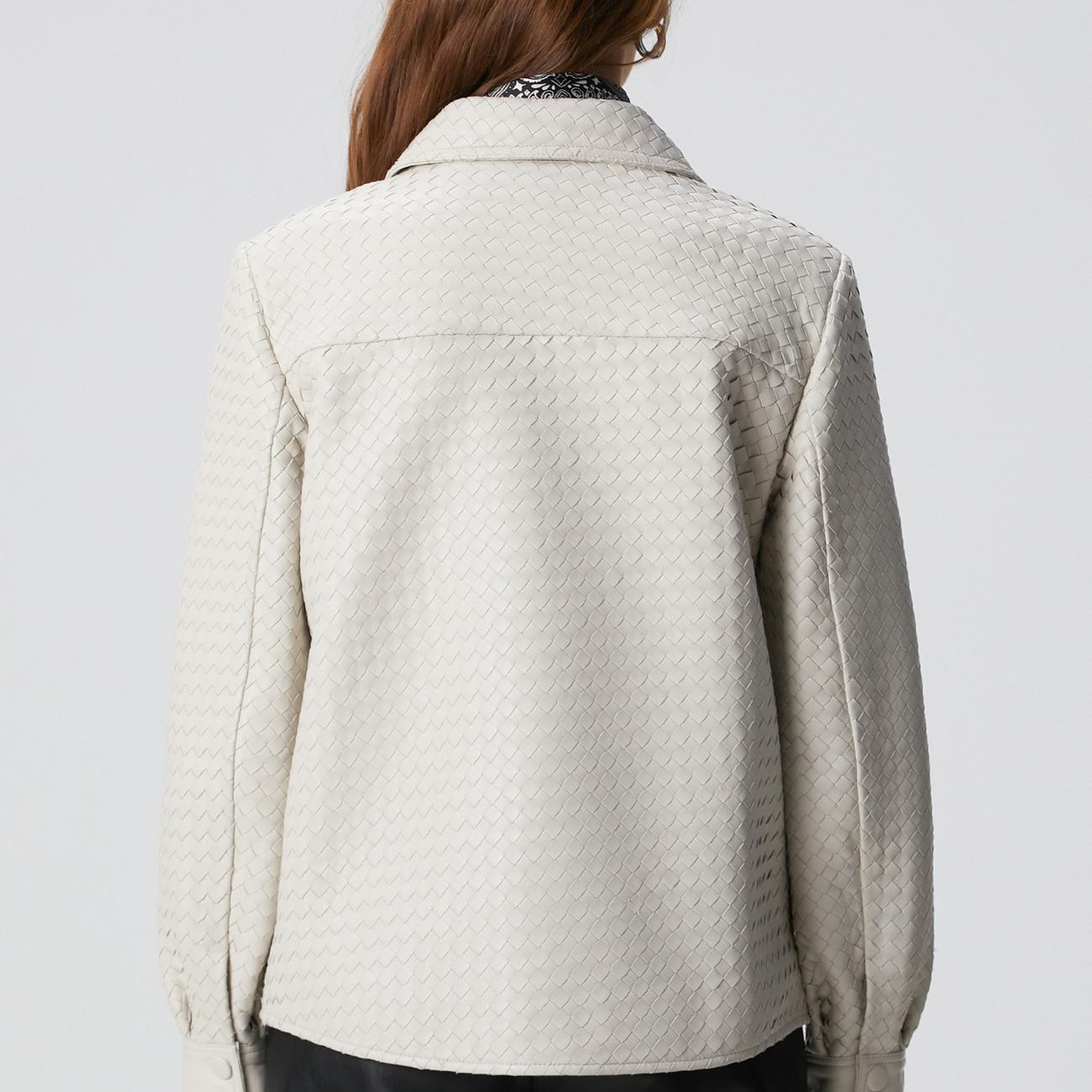 Network Kadın Limited Taş Örgü Desenli Deri Gömlek