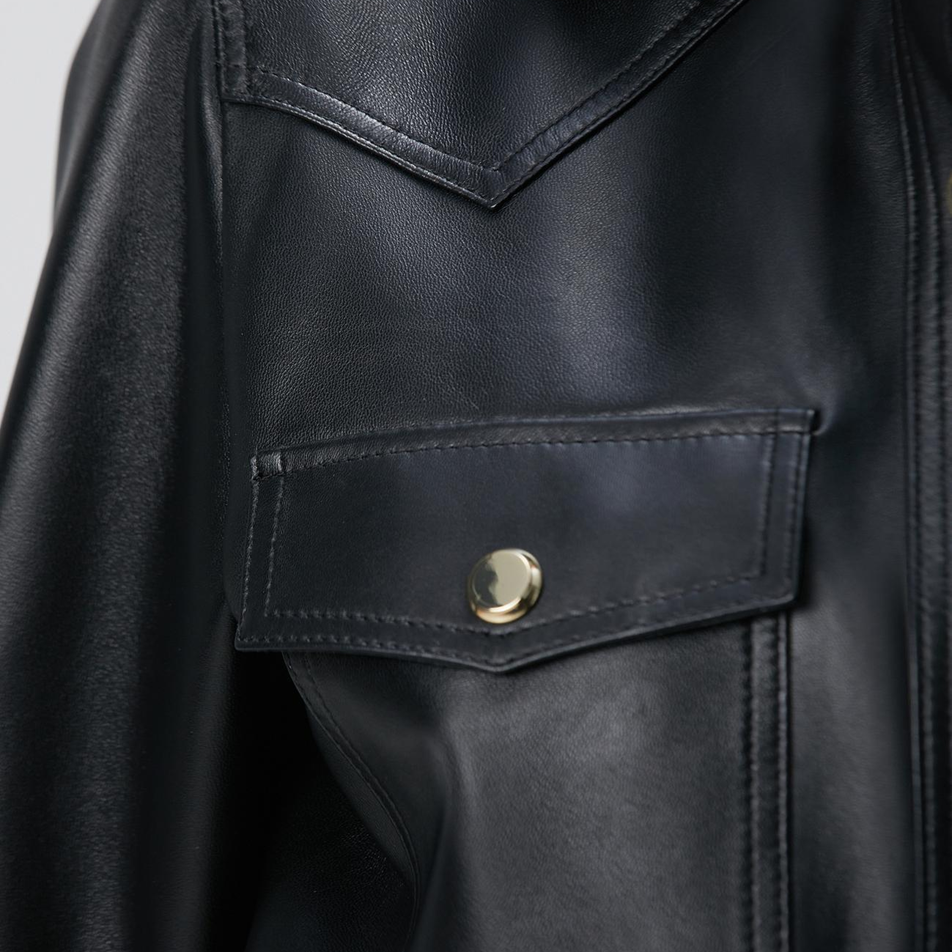 Network Kadın Siyah Deri Gömlek