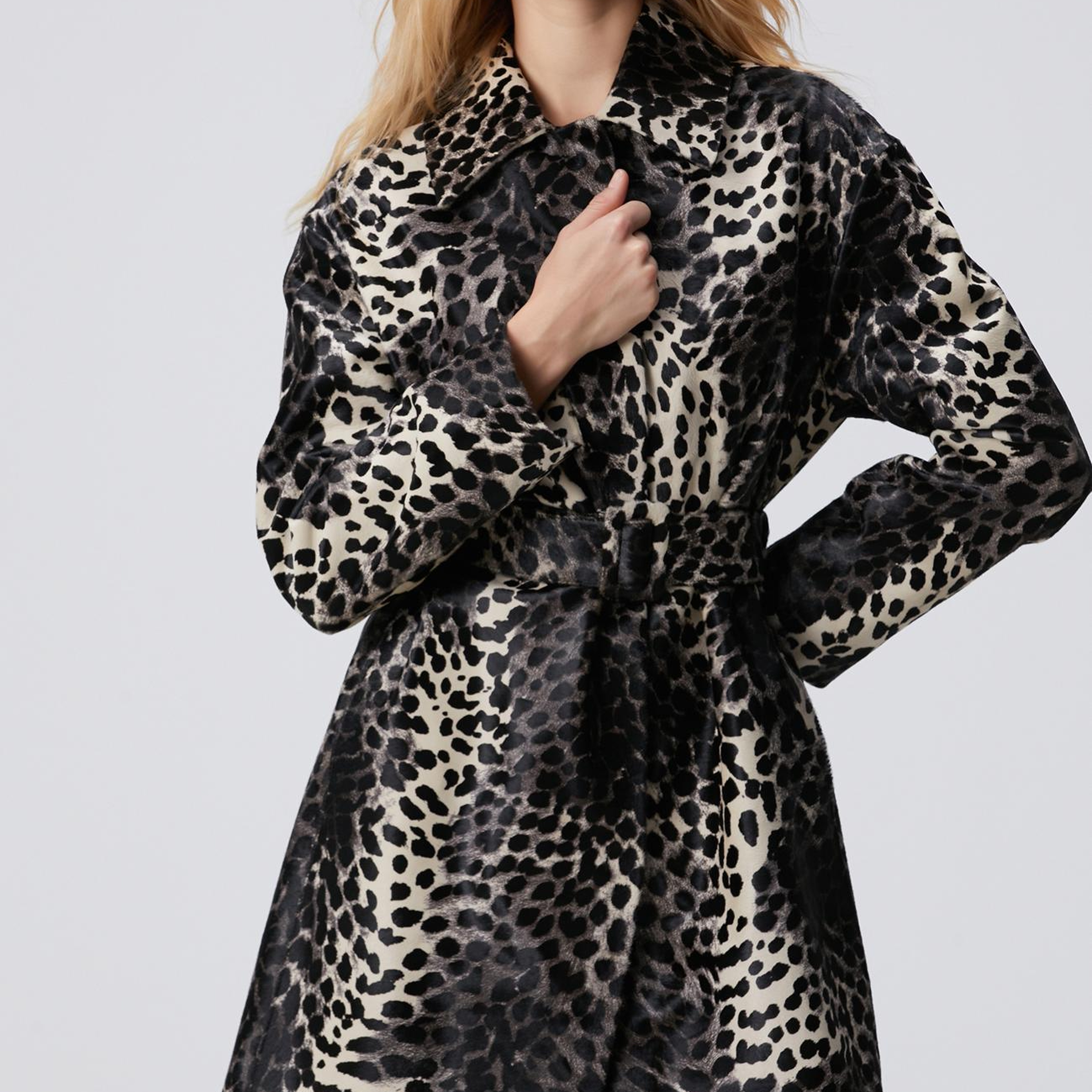 Network Kadın Limited Siyah Leopar Desenli Deri Kaban