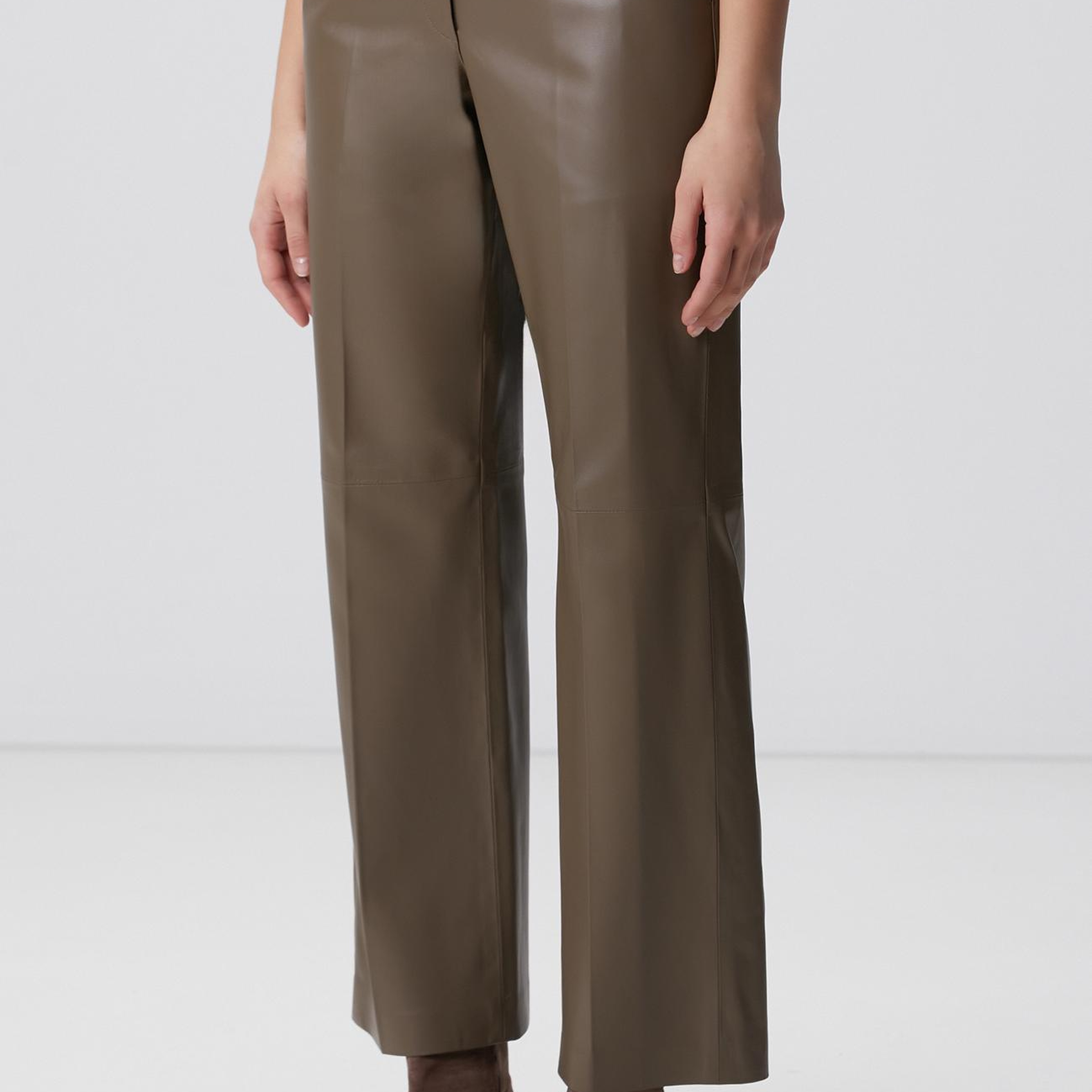 Network Kadın Vizon Yüksek Bel Deri Pantolon