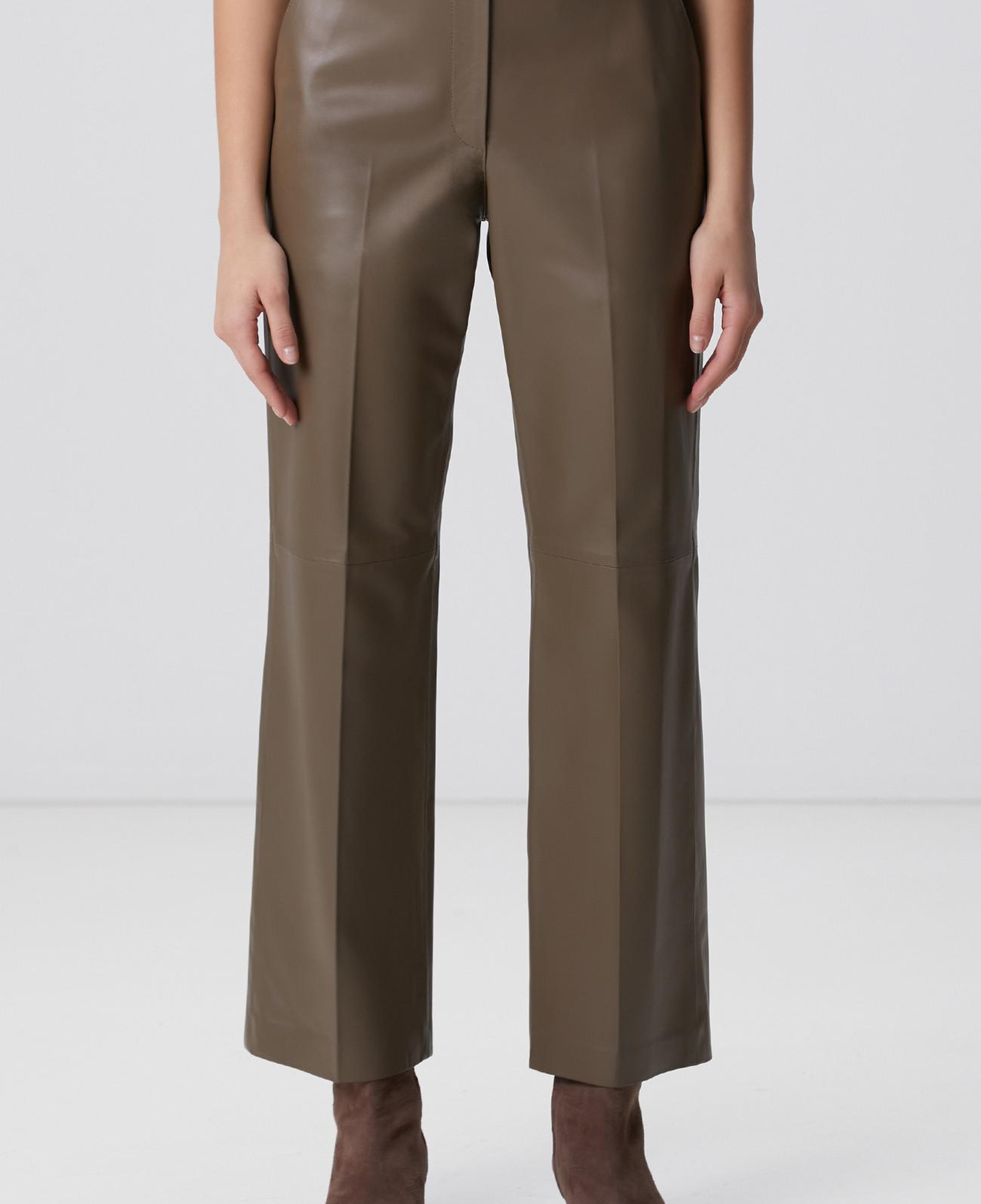 Network Kadın Vizon Yüksek Bel Deri Pantolon