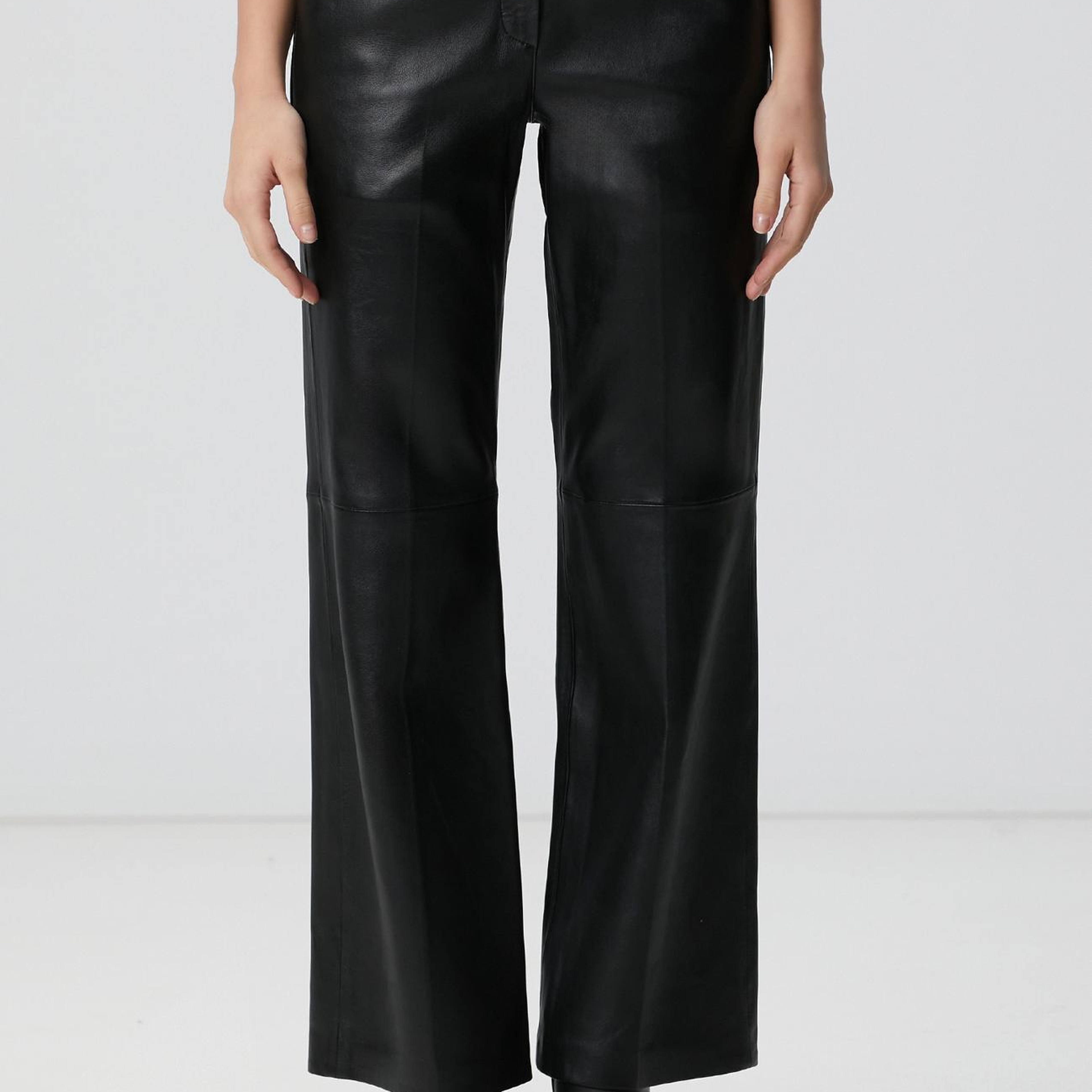 Network Kadın Siyah Yüksek Bel Deri Pantolon