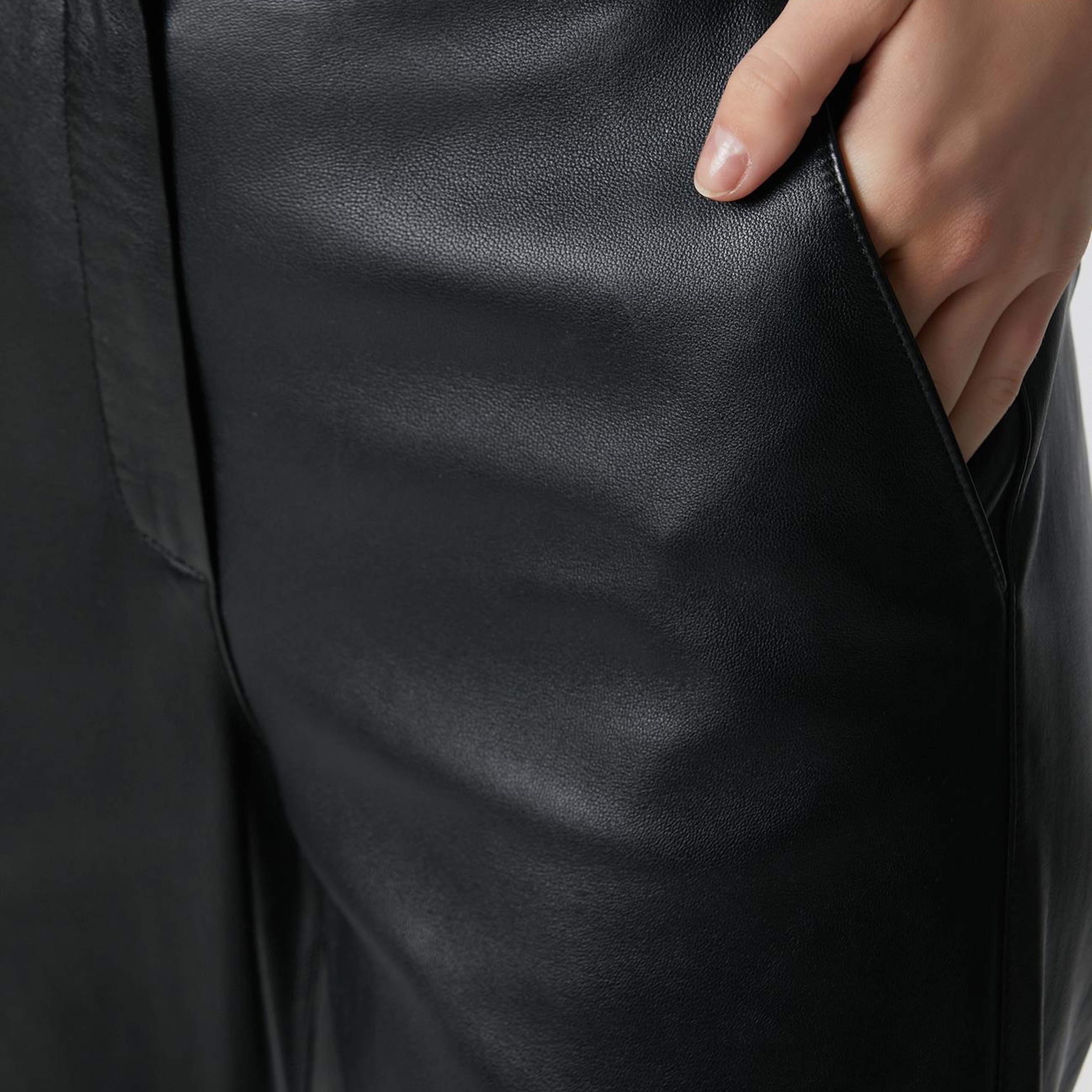 Network Kadın Siyah Yüksek Bel Deri Pantolon