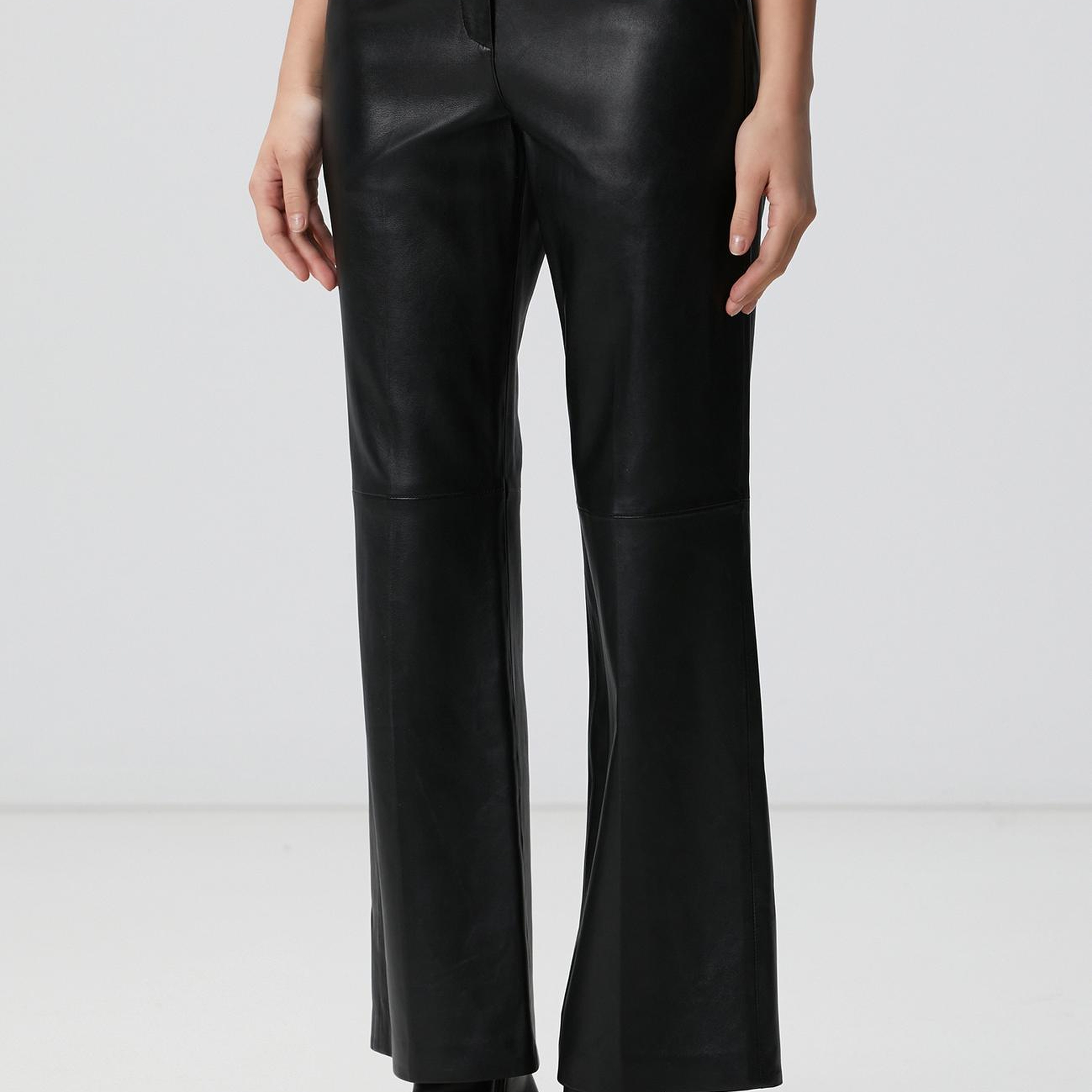Network Kadın Siyah Yüksek Bel Deri Pantolon