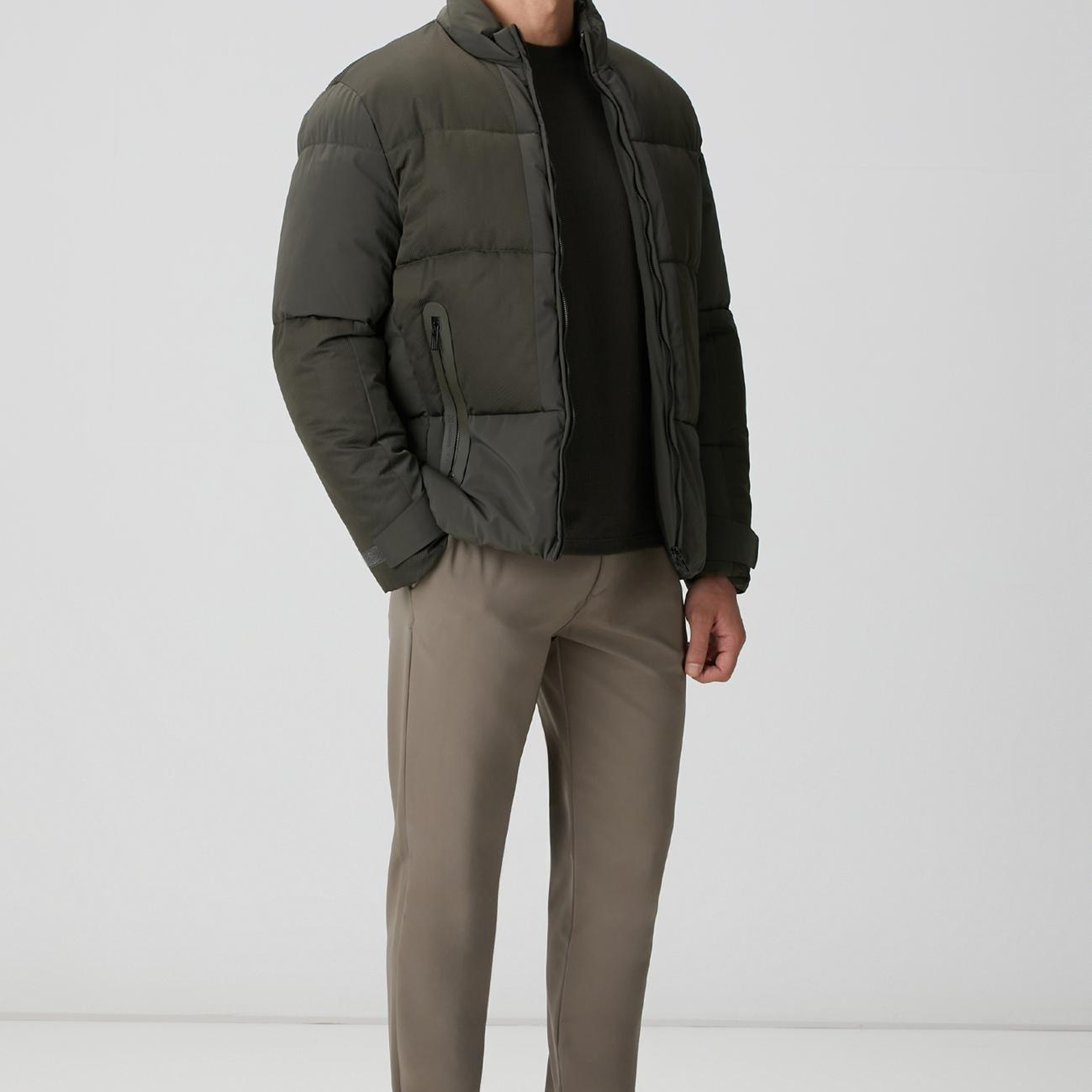 Network Erkek N-Tech Haki Dik Yaka Puffer Mont