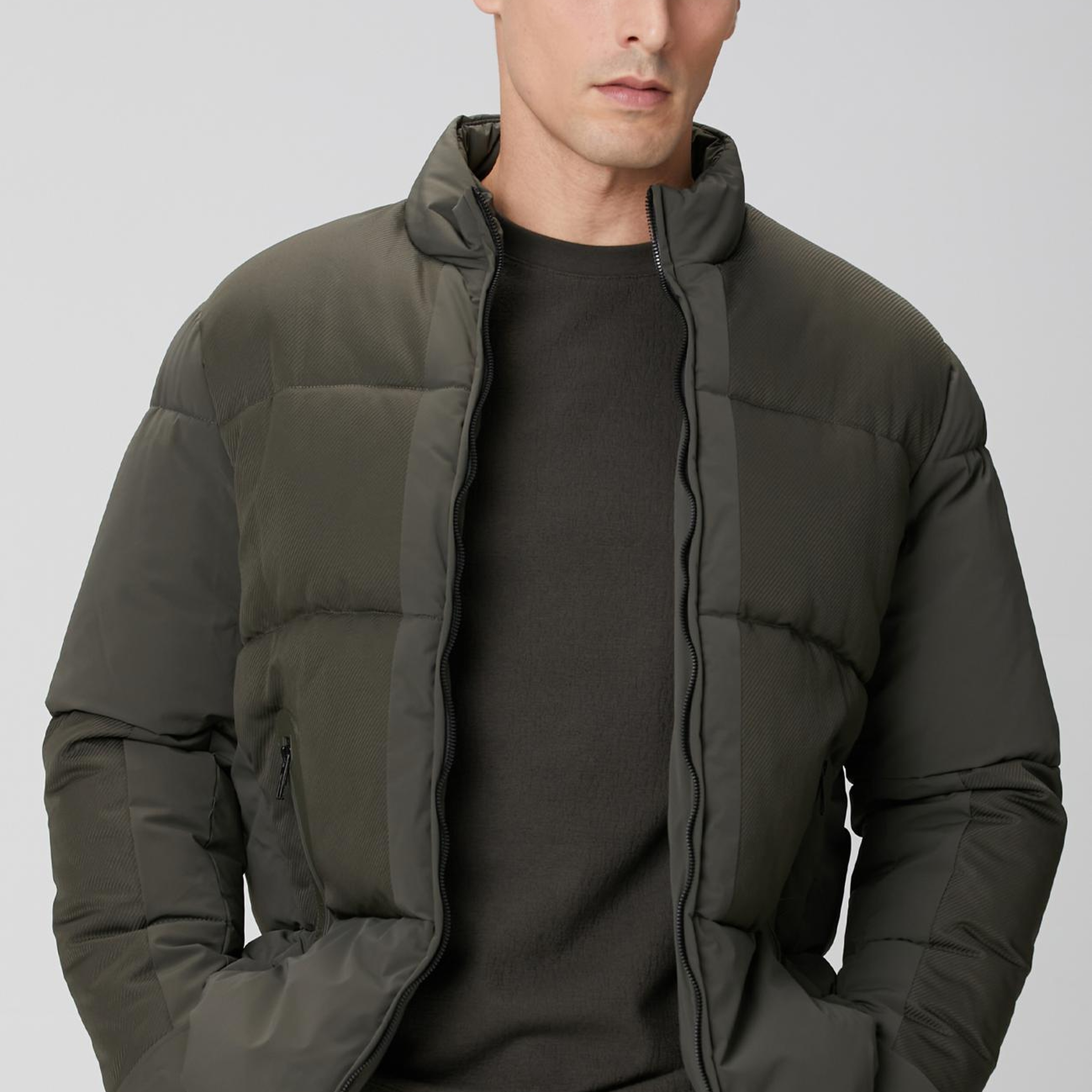 Network Erkek N-Tech Haki Dik Yaka Puffer Mont