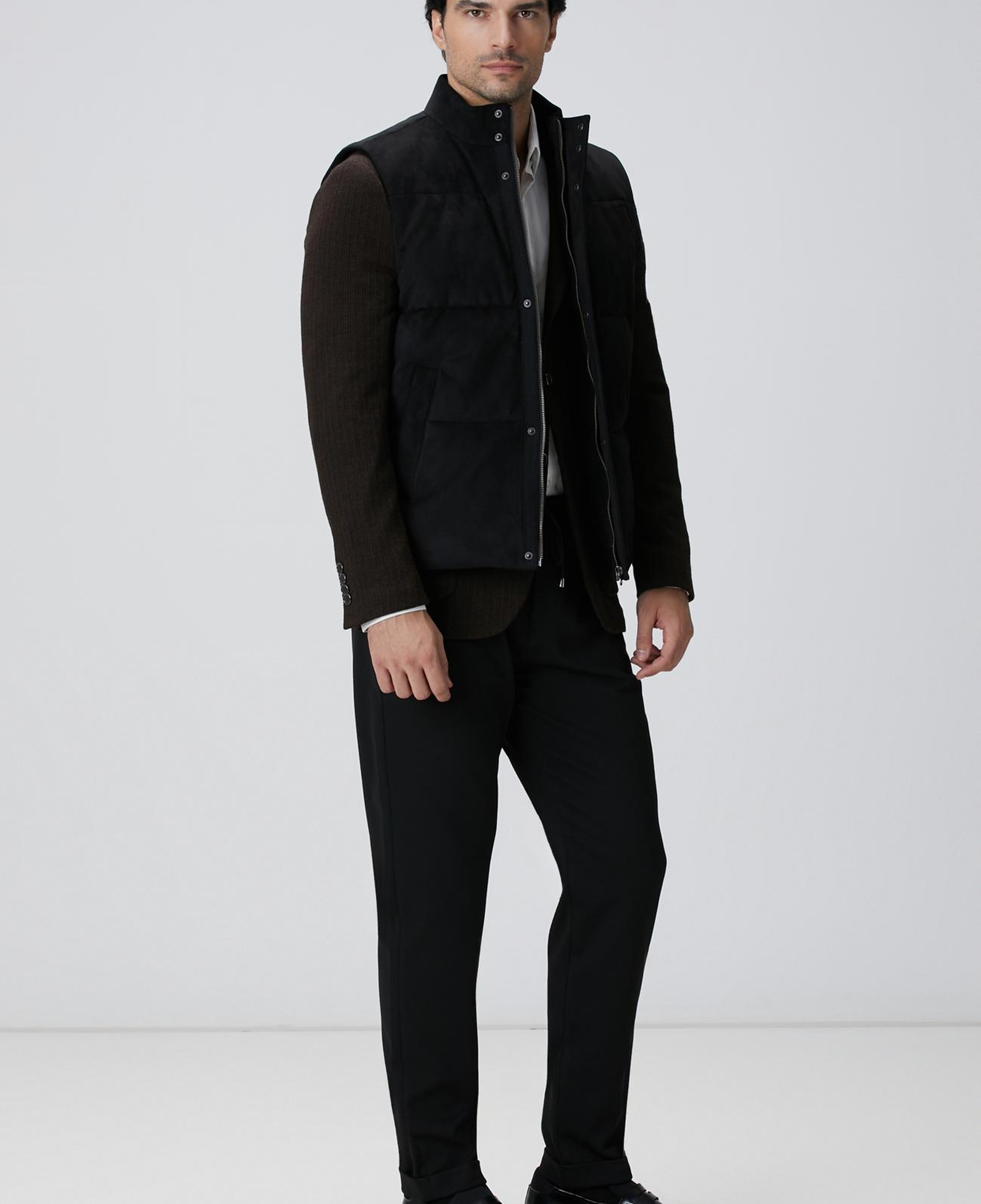 Network Erkek Siyah Kapitoneli Casual Yelek