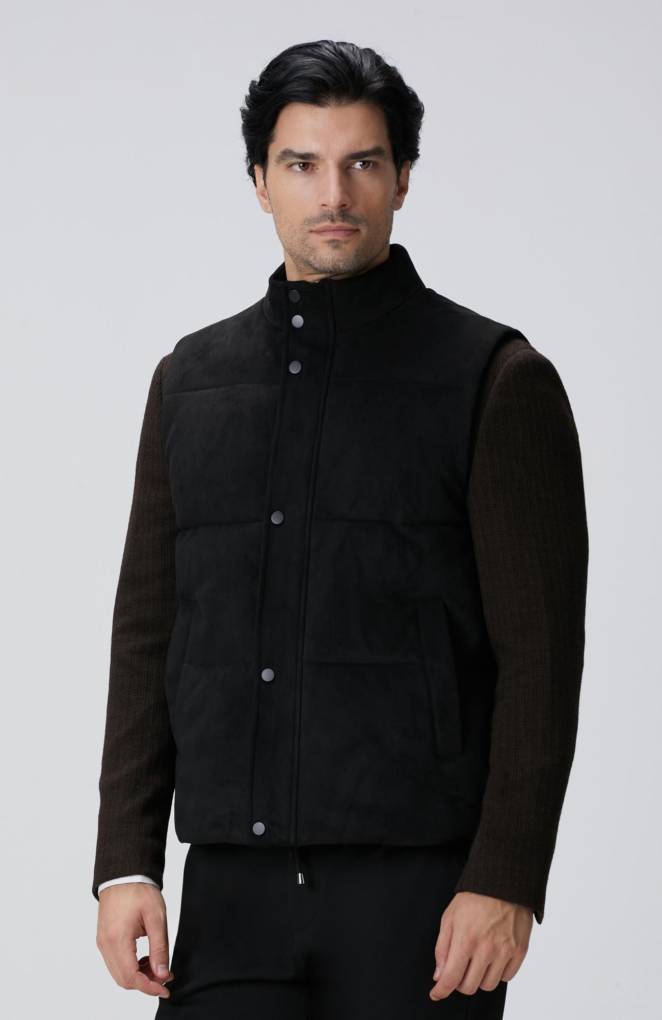 Network Erkek Siyah Kapitoneli Casual Yelek