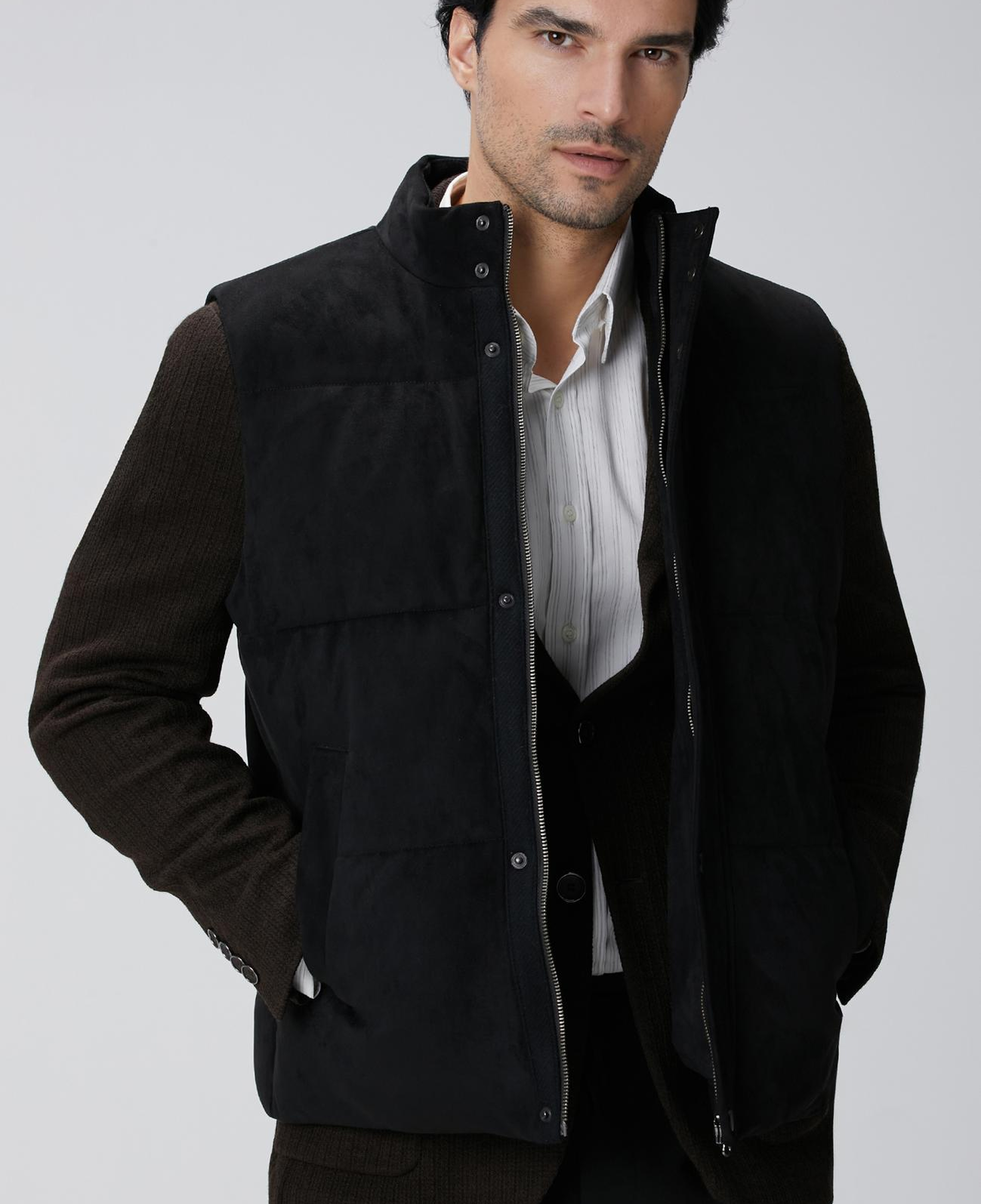 Network Erkek Siyah Kapitoneli Casual Yelek