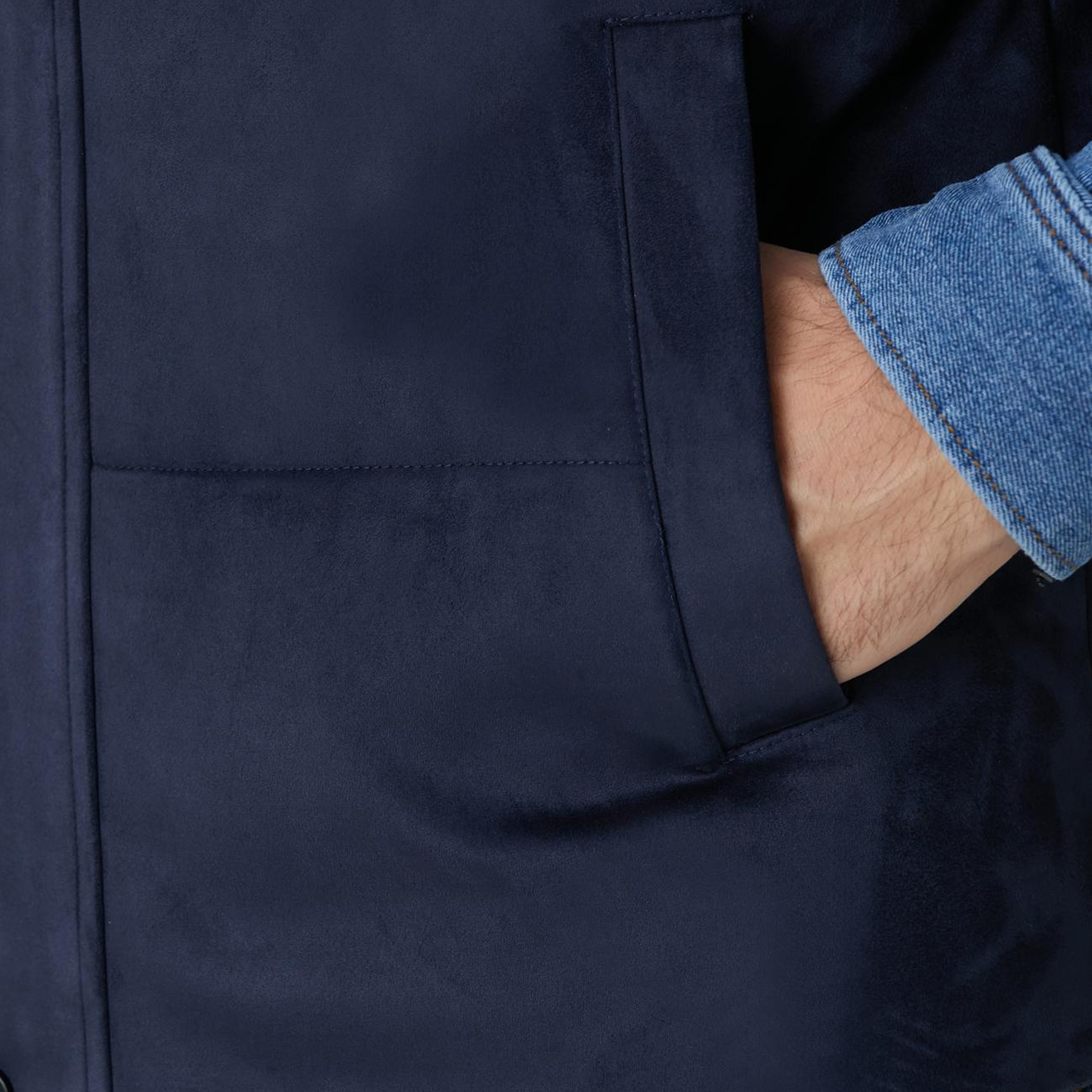 Network Erkek Lacivert Kapitoneli Casual Yelek