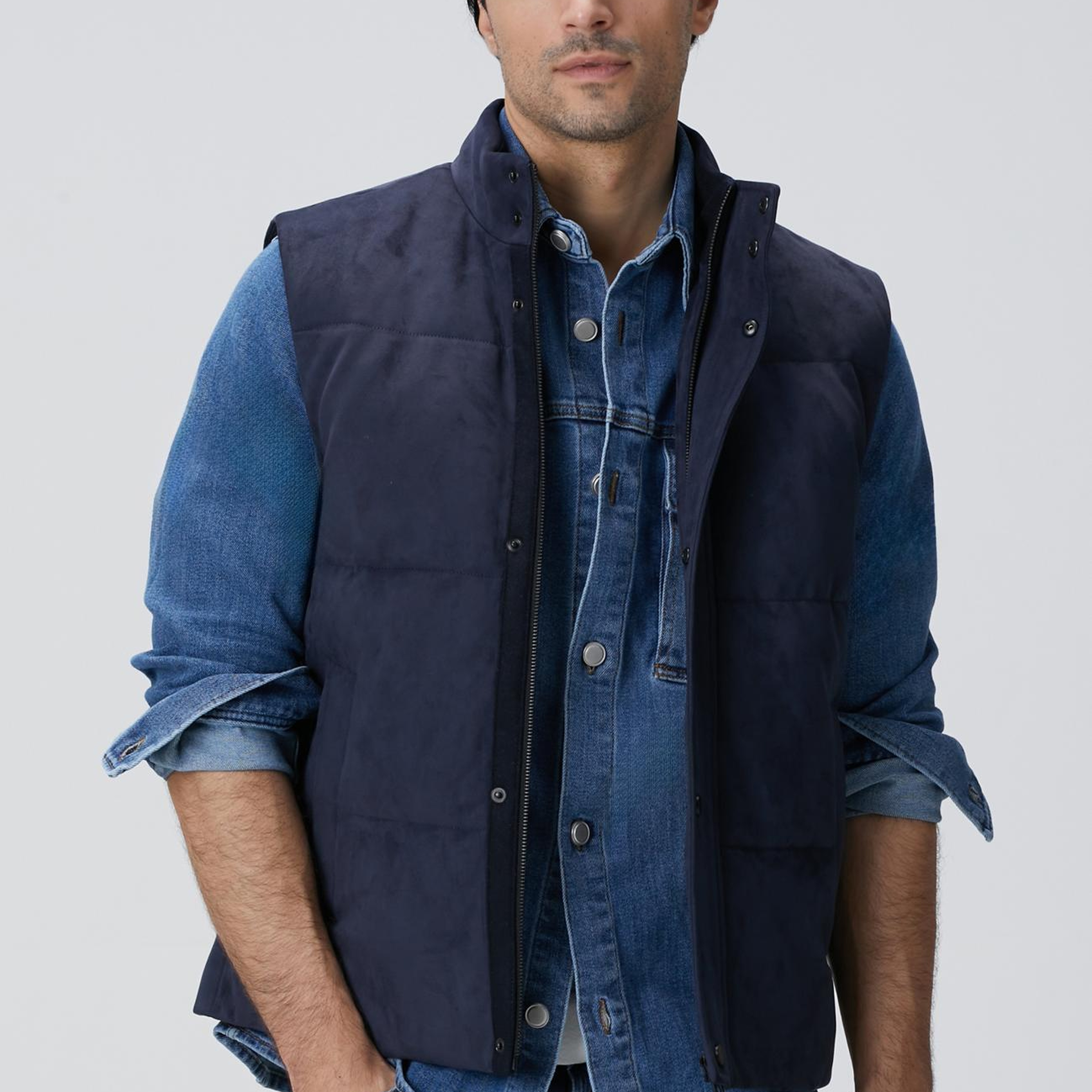 Network Erkek Lacivert Kapitoneli Casual Yelek