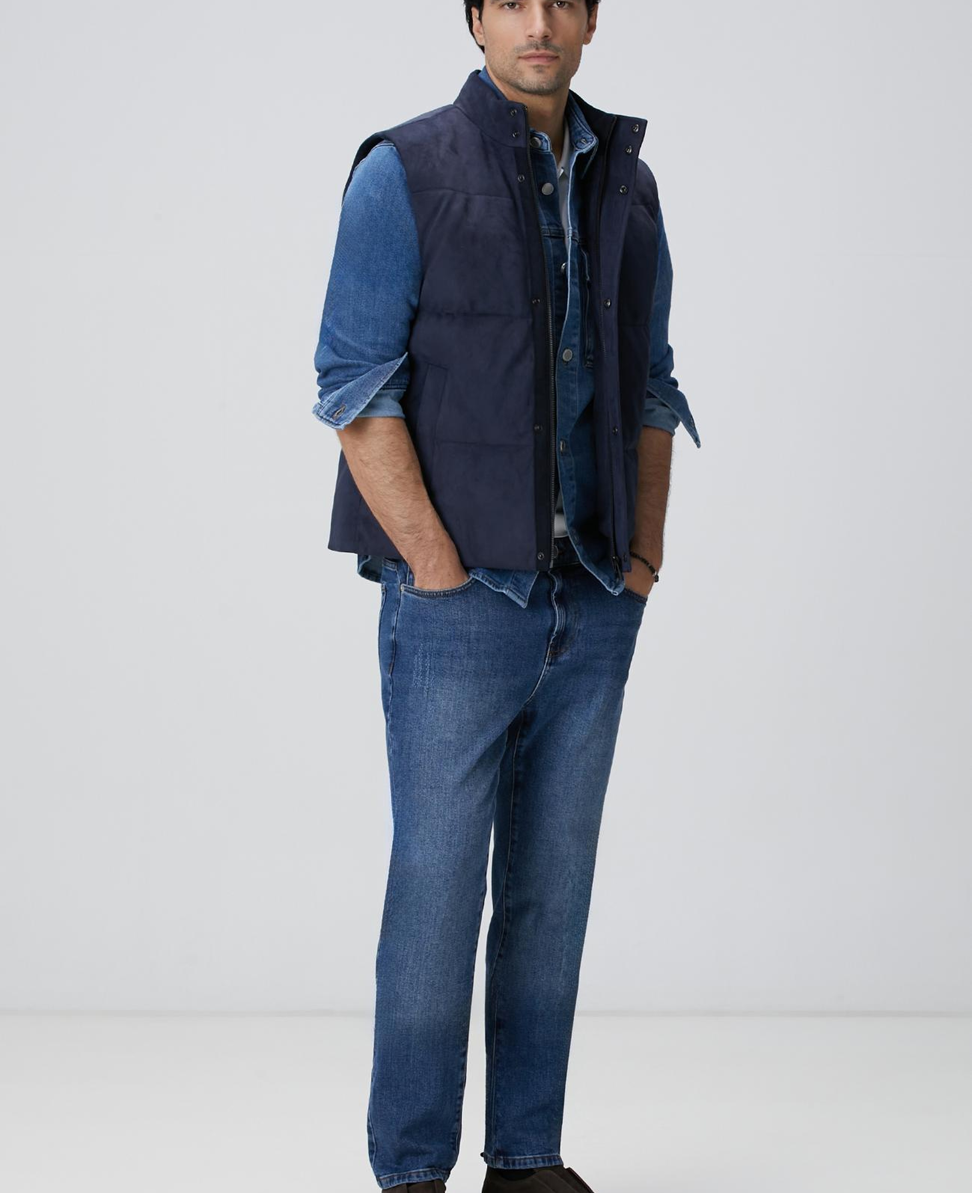 Network Erkek Lacivert Kapitoneli Casual Yelek